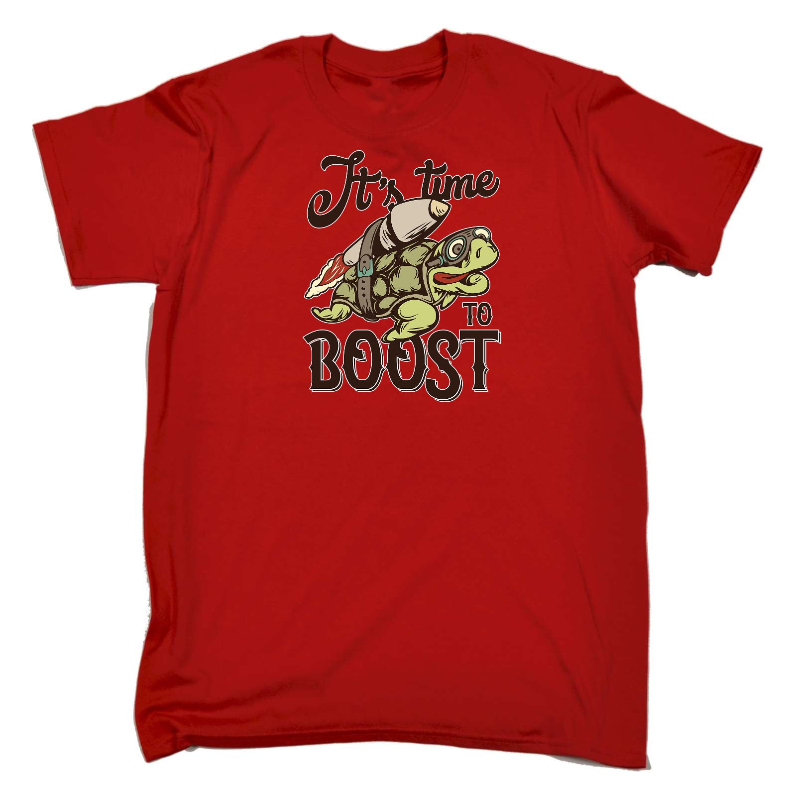 Turtle Its Time To Boost Animal - Mens Funny T-Shirt Tshirts