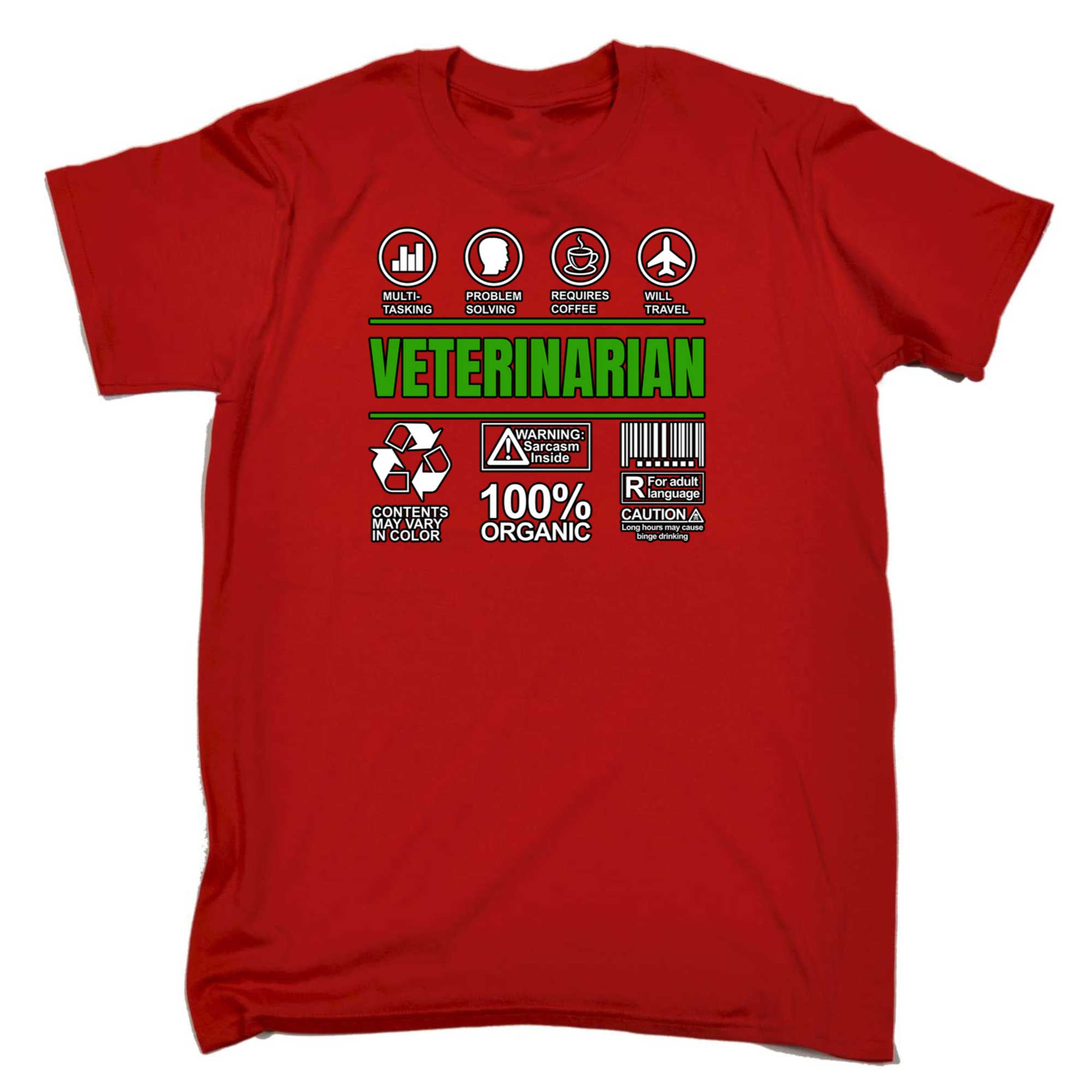 Veterinarian Sarcastic Humour - Mens 123t Funny T-Shirt Tshirts