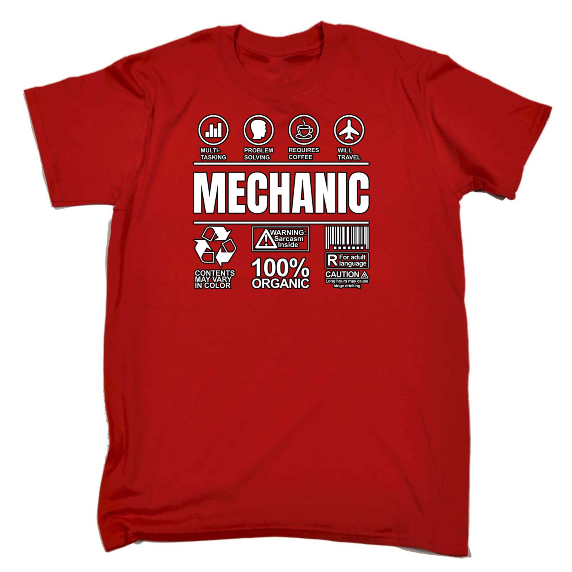 Mechanic Sarcastic Humour - Mens 123t Funny T-Shirt Tshirts