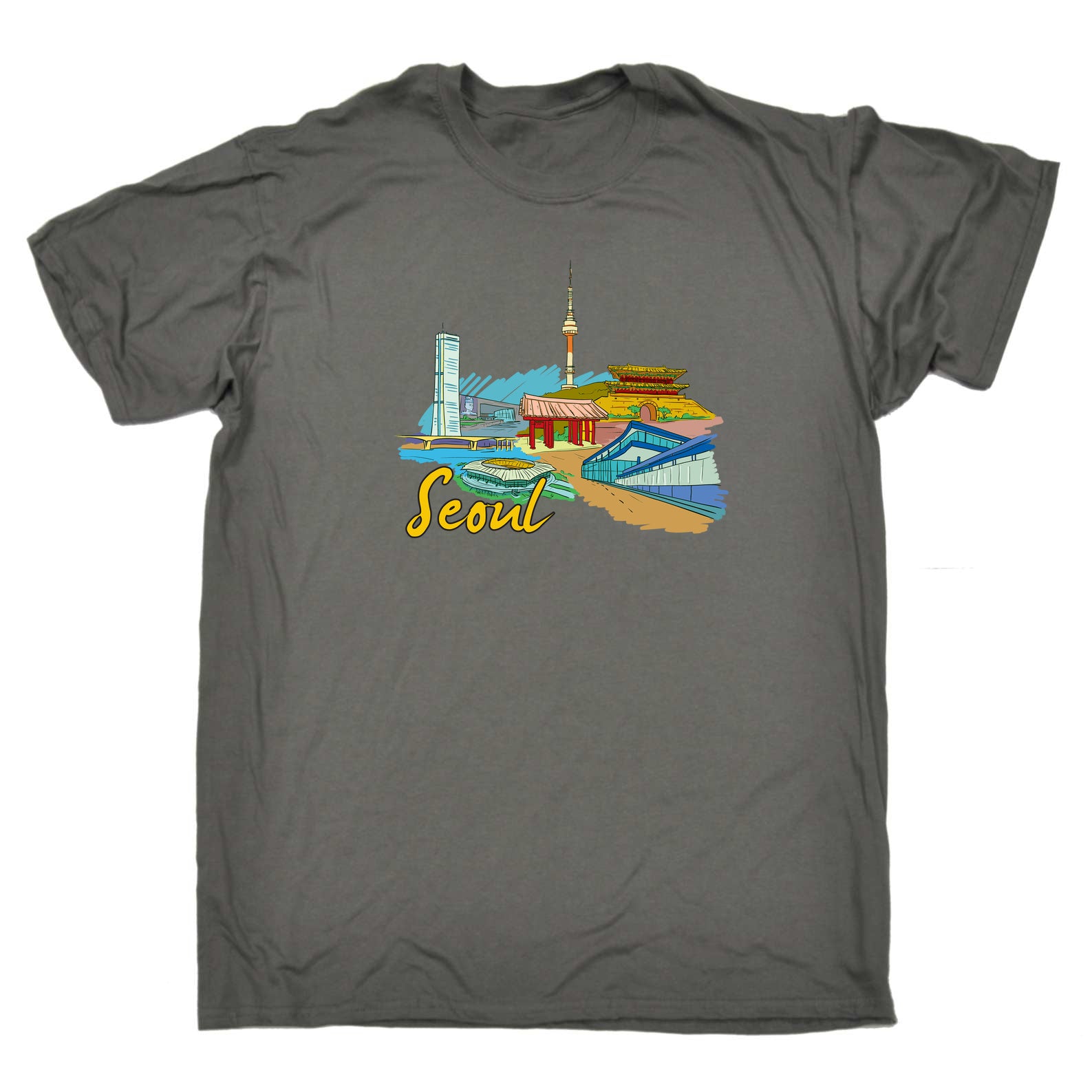 Seoul South Korea Country Flag Destination - Mens 123t Funny T-Shirt Tshirts