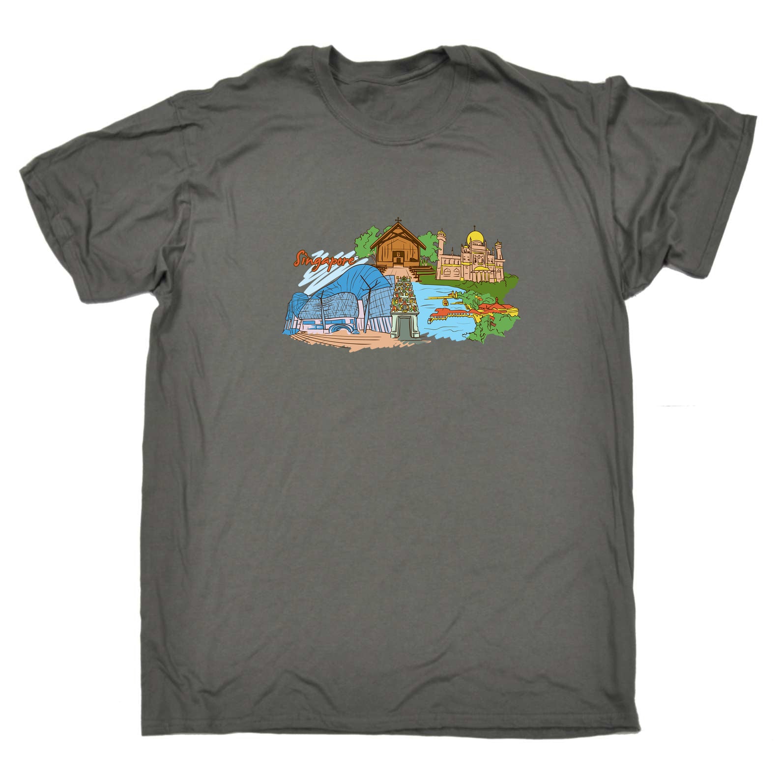 Singapore Southeast Asia Country Flag Destination - Mens 123t Funny T-Shirt Tshirts