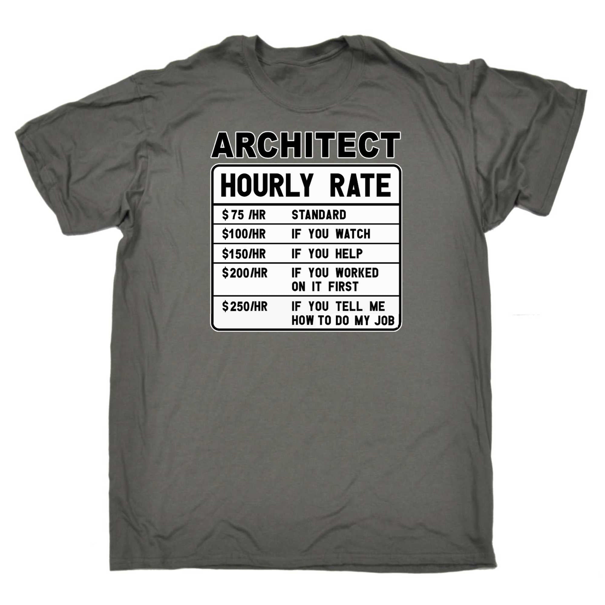 Architect Hourly Rate - Mens 123t Funny T-Shirt Tshirts