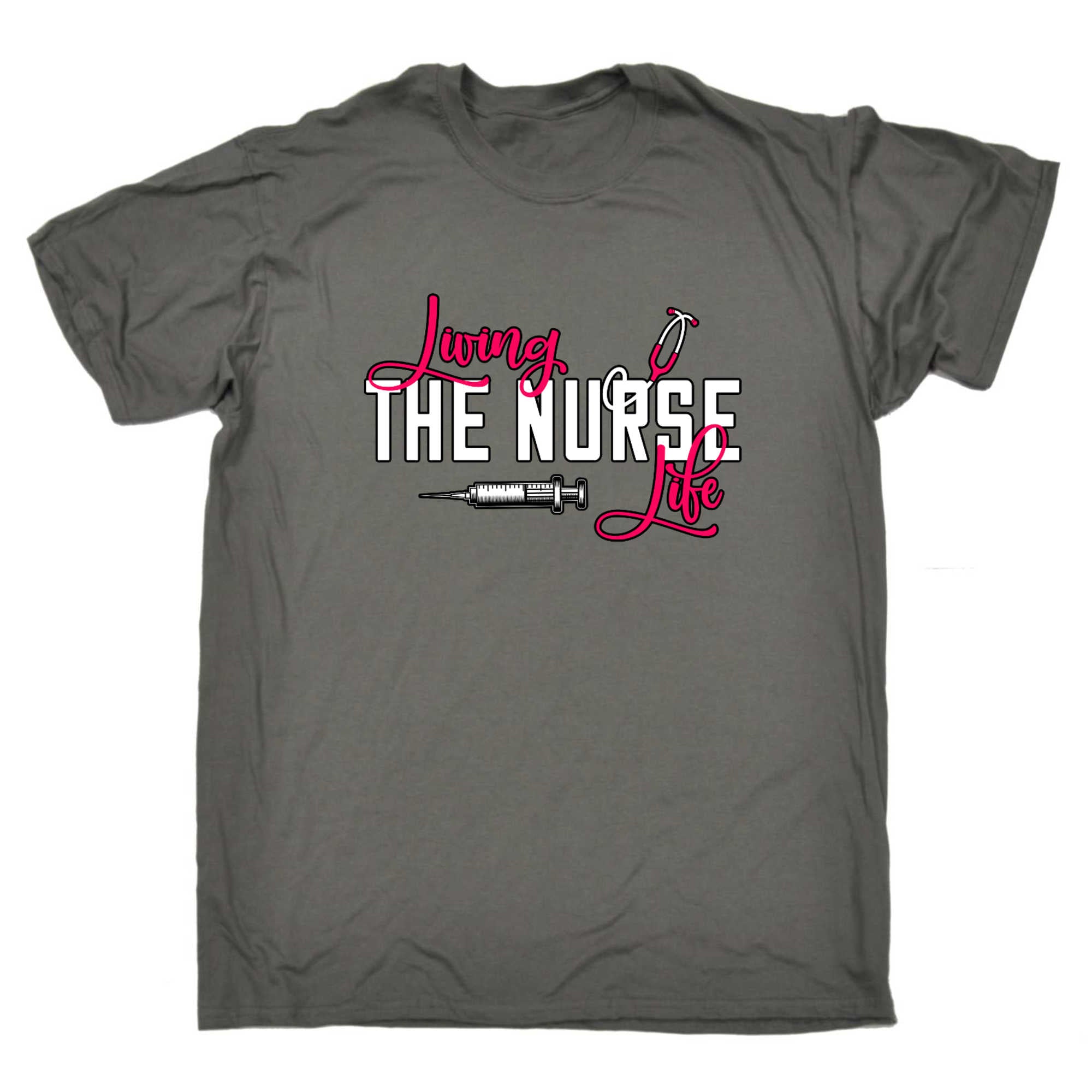 Living The Nurse Life - Mens 123t Funny T-Shirt Tshirts
