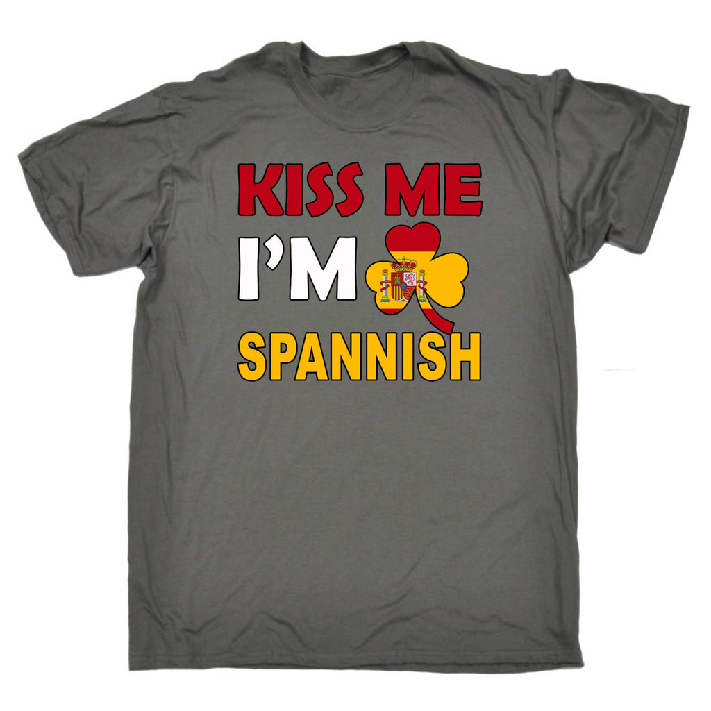 Kiss Me Im Spannish Spain Flag Lucky - Mens 123t Funny T-Shirt Tshirts