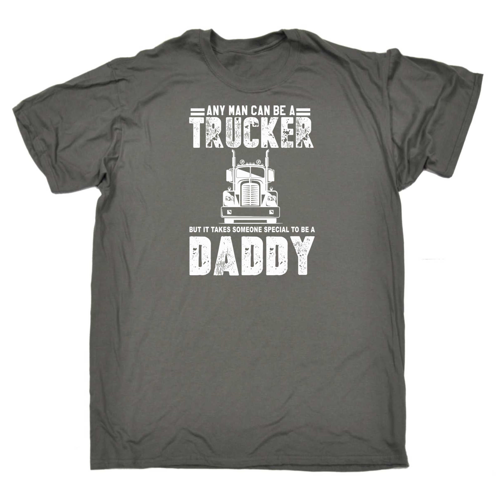 Any Man Can A Trucker Special Daddy - Mens 123t Funny T-Shirt Tshirts