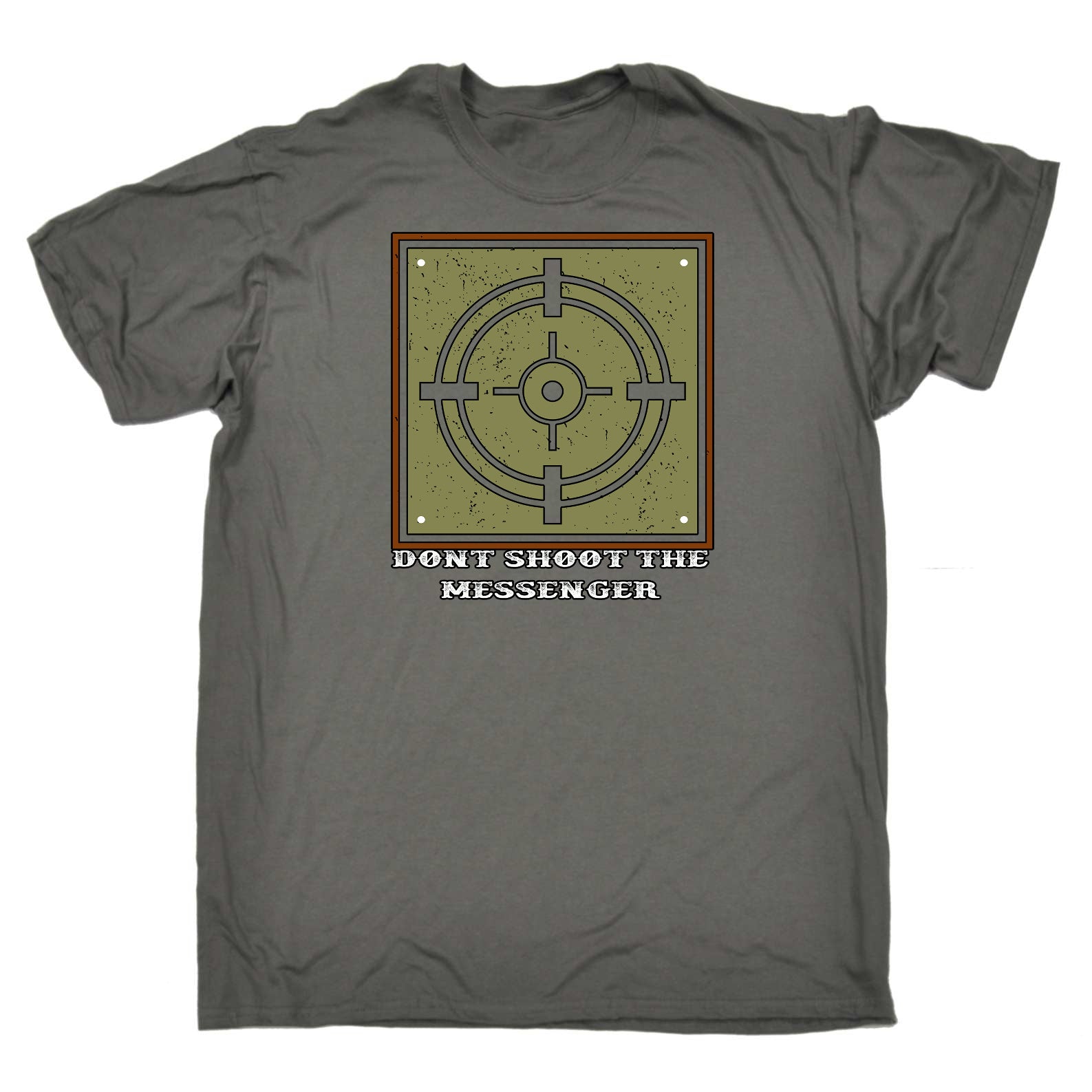 Dont Shoot The Messenger Target - Mens Funny T-Shirt Tshirts