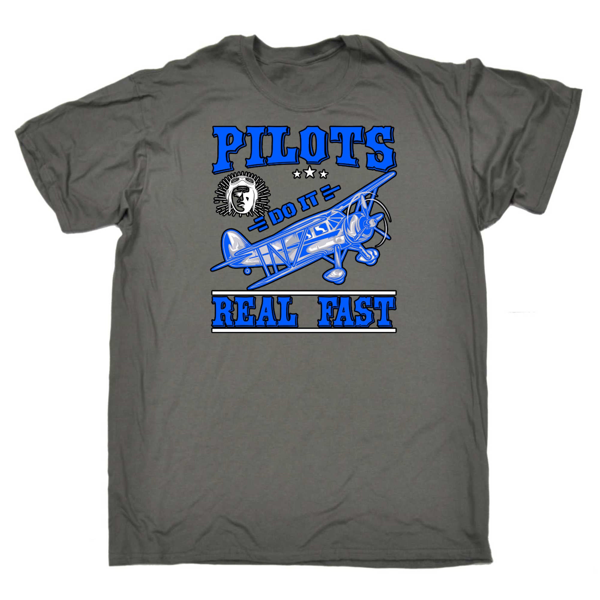 Pilots Do It Real Fast Aviation - Mens 123t Funny T-Shirt Tshirts
