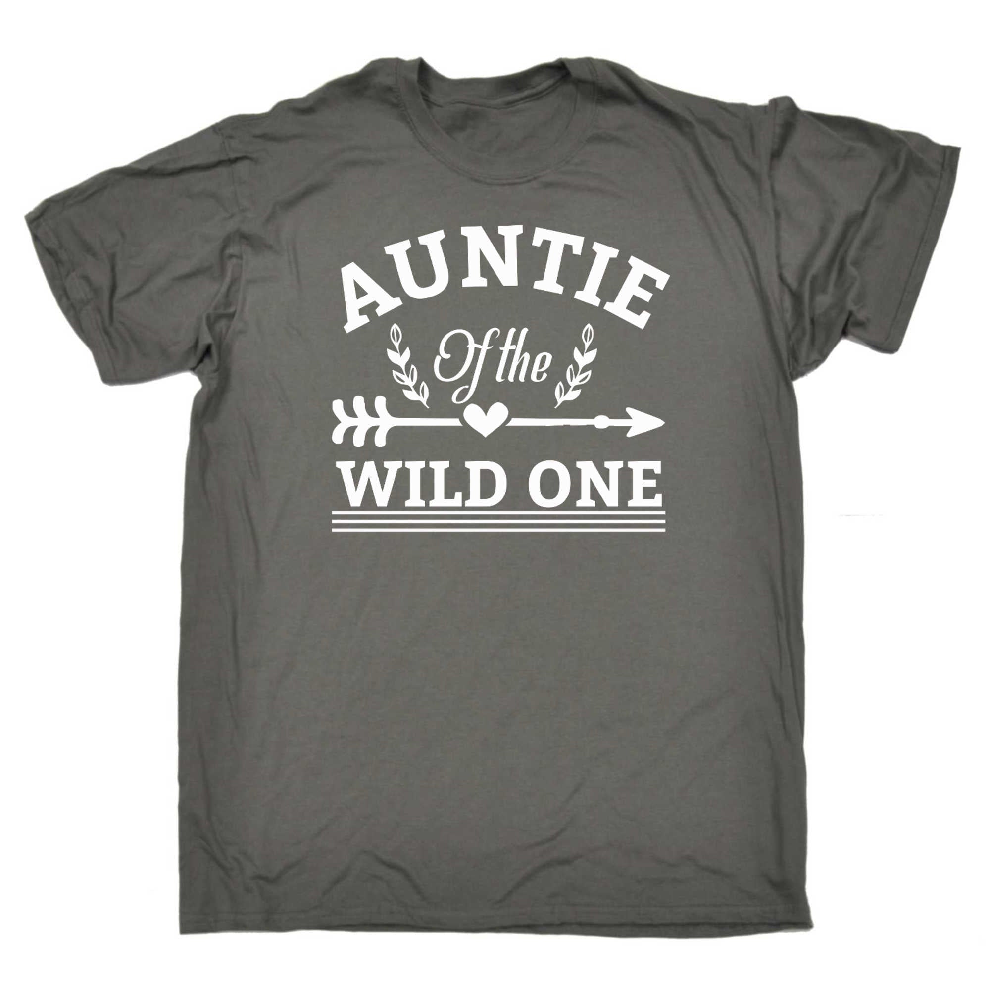 Auntie Of The Wild One - Mens 123t Funny T-Shirt Tshirts