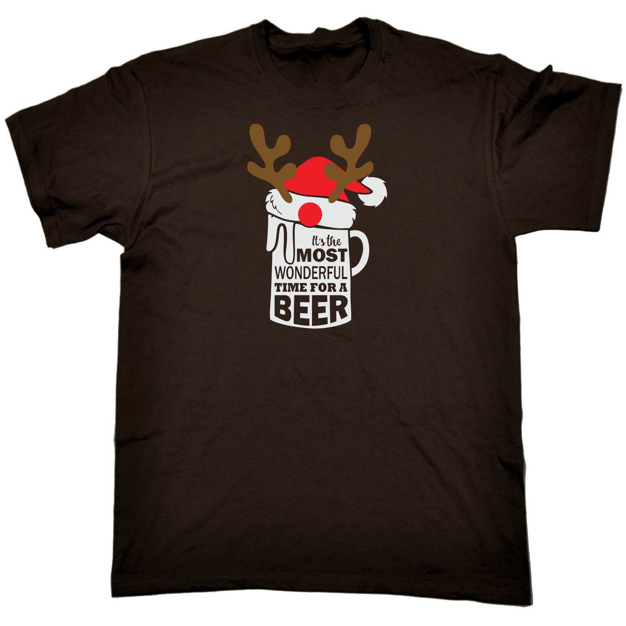 Christmas Its The Most Wonderful Time For A Beer - Mens Funny T-Shirt Tshirts