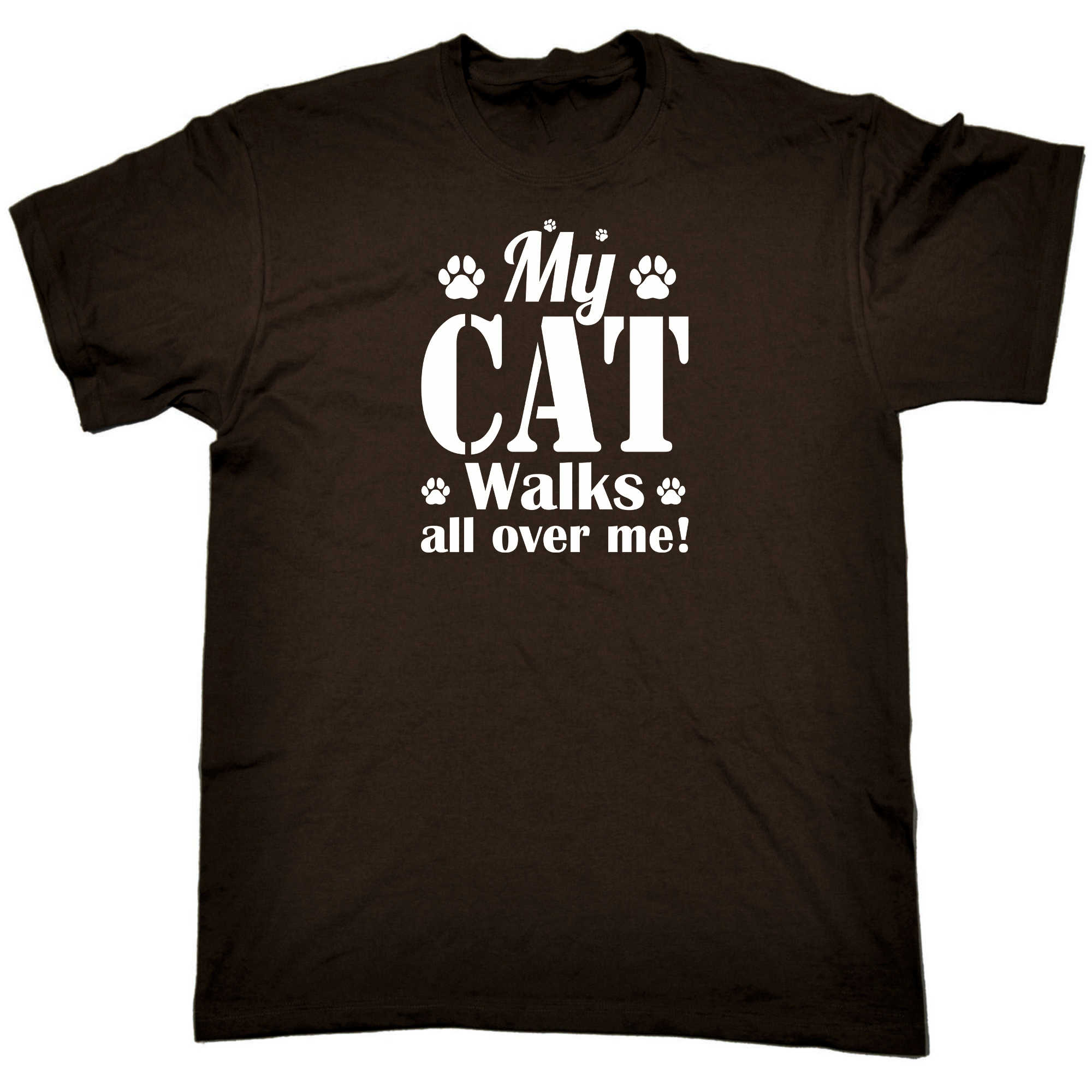 My Cat Walks All Over Me - Mens 123t Funny T-Shirt Tshirts