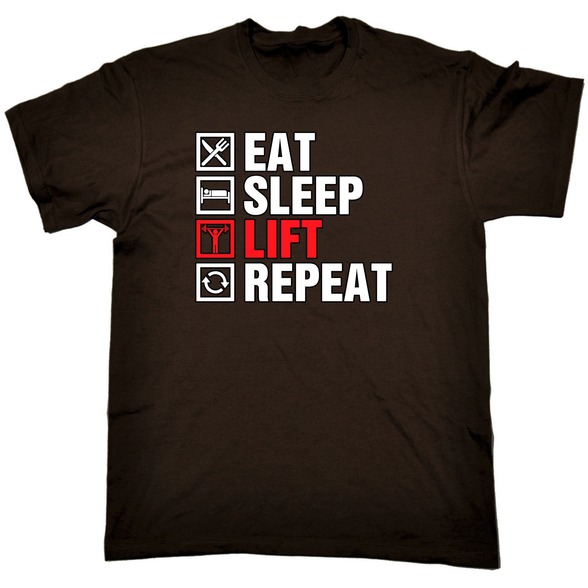 Eat Sleep Lift Repeat Gym Bodybuilding Weights - Mens Funny T-Shirt Tshirts