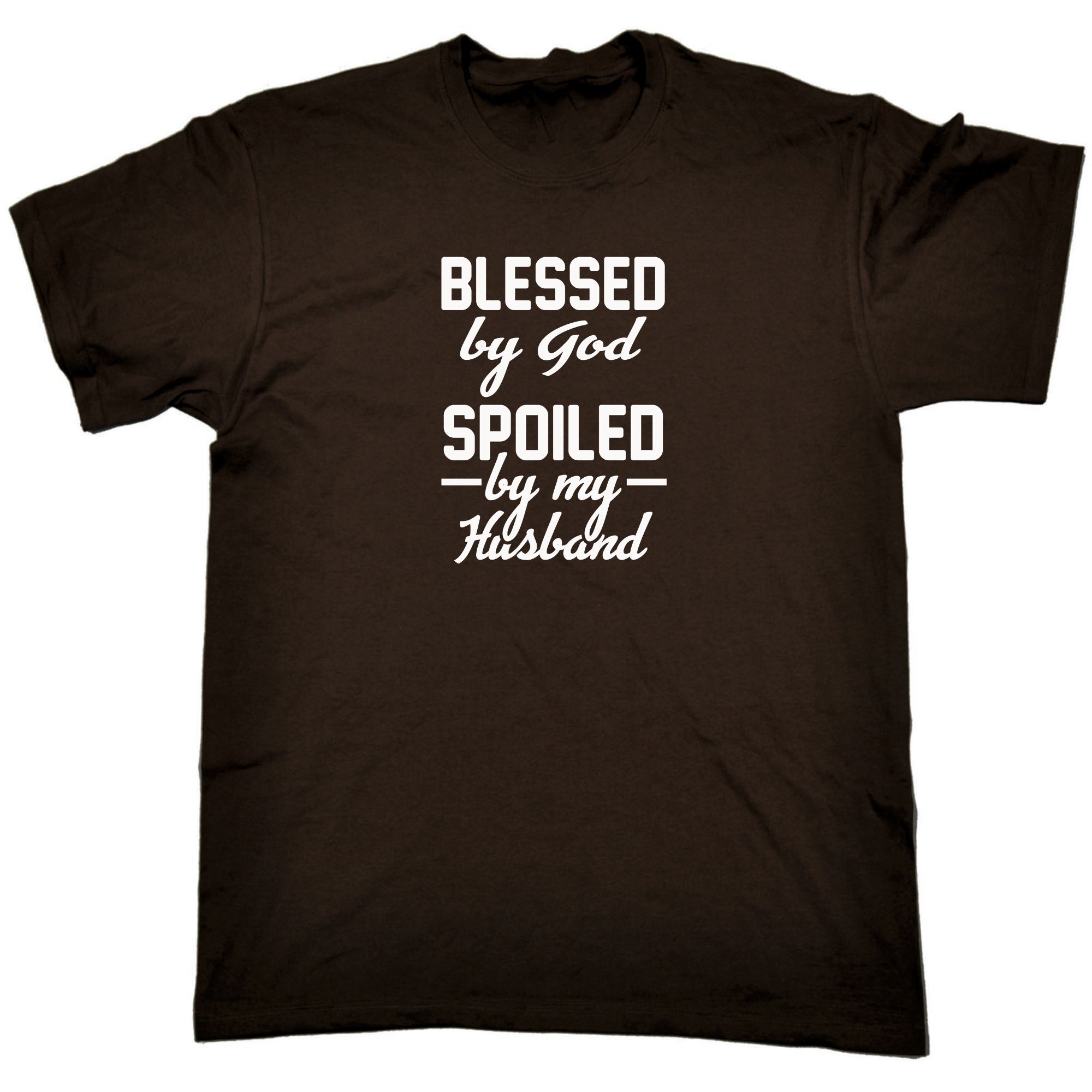 Bledded By God Spoiled By My Husband - Mens Funny T-Shirt Tshirts