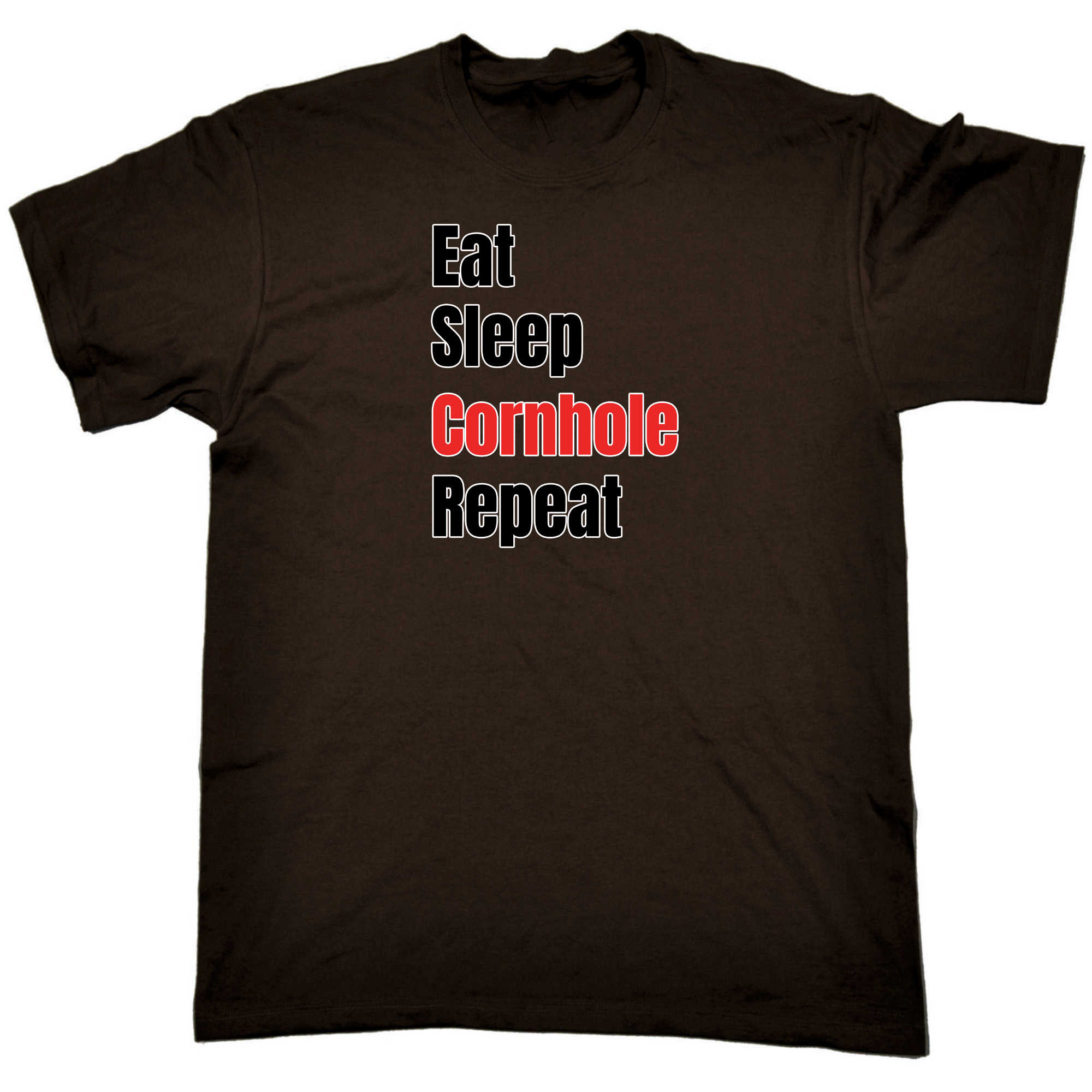 Eat Sleep Cornhole Repeat - Mens 123t Funny T-Shirt Tshirts