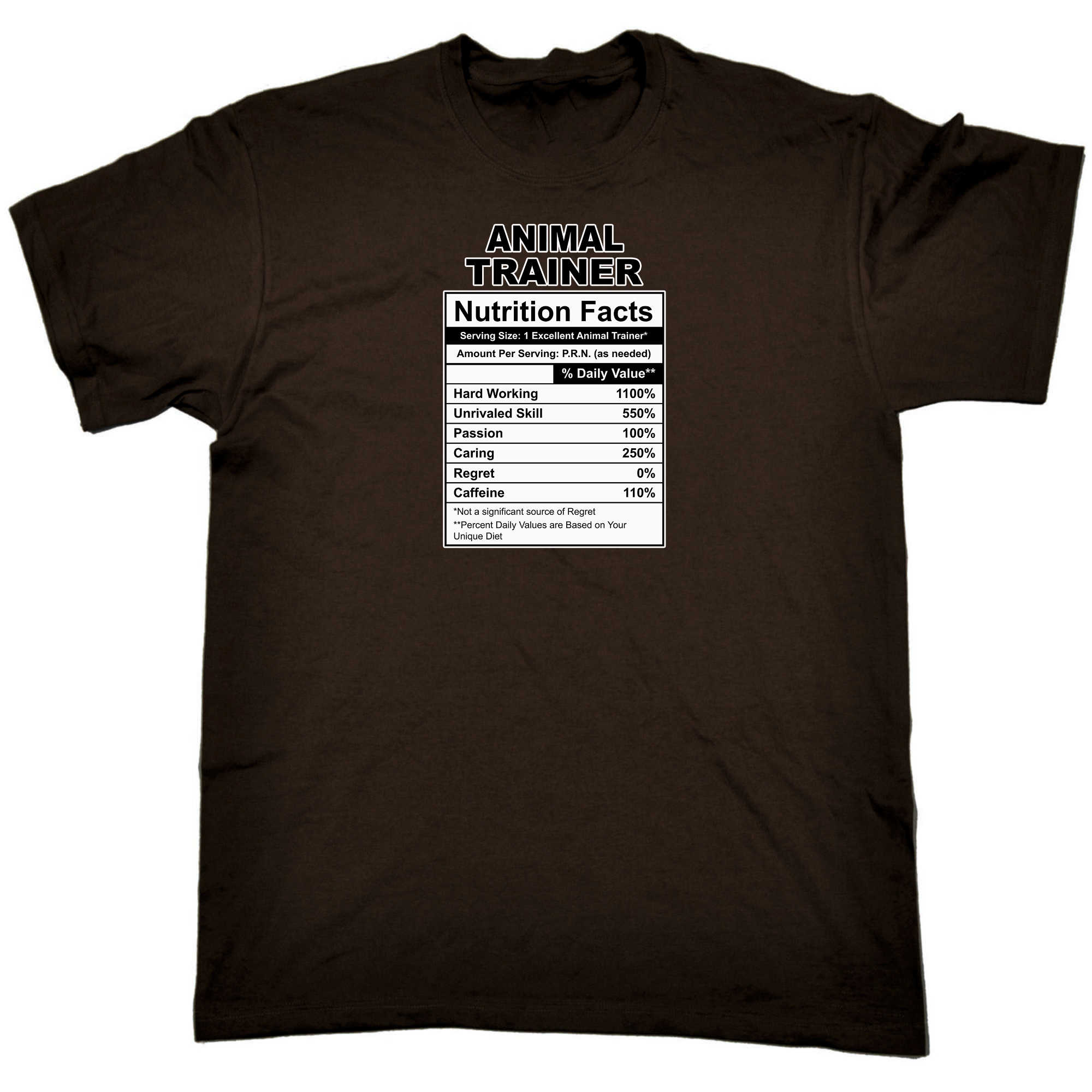Animal Trainer Nutrition Facts - Mens 123t Funny T-Shirt Tshirts