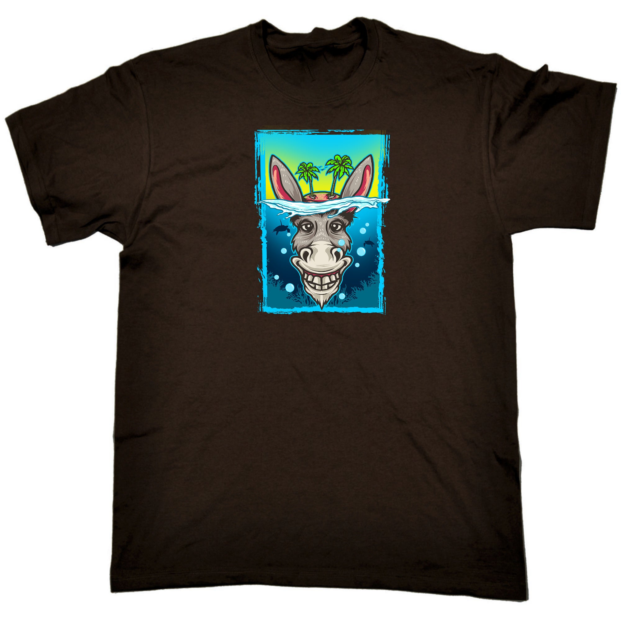 Happy Donkey Desert Island - Mens 123t Funny T-Shirt Tshirts