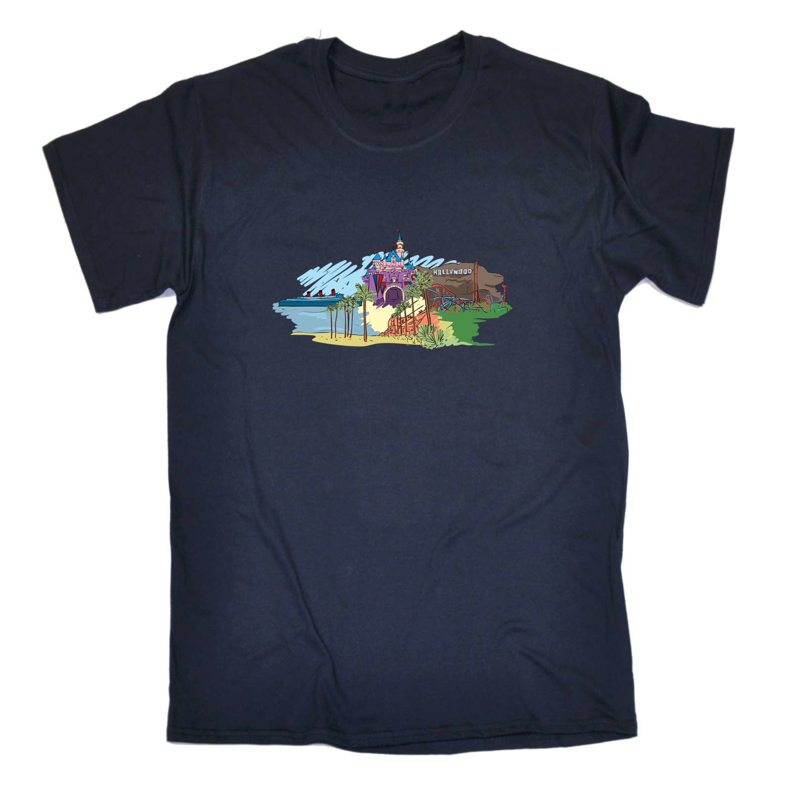 Hollywood Los Angeles California Country Flag Destination - Mens 123t Funny T-Shirt Tshirts