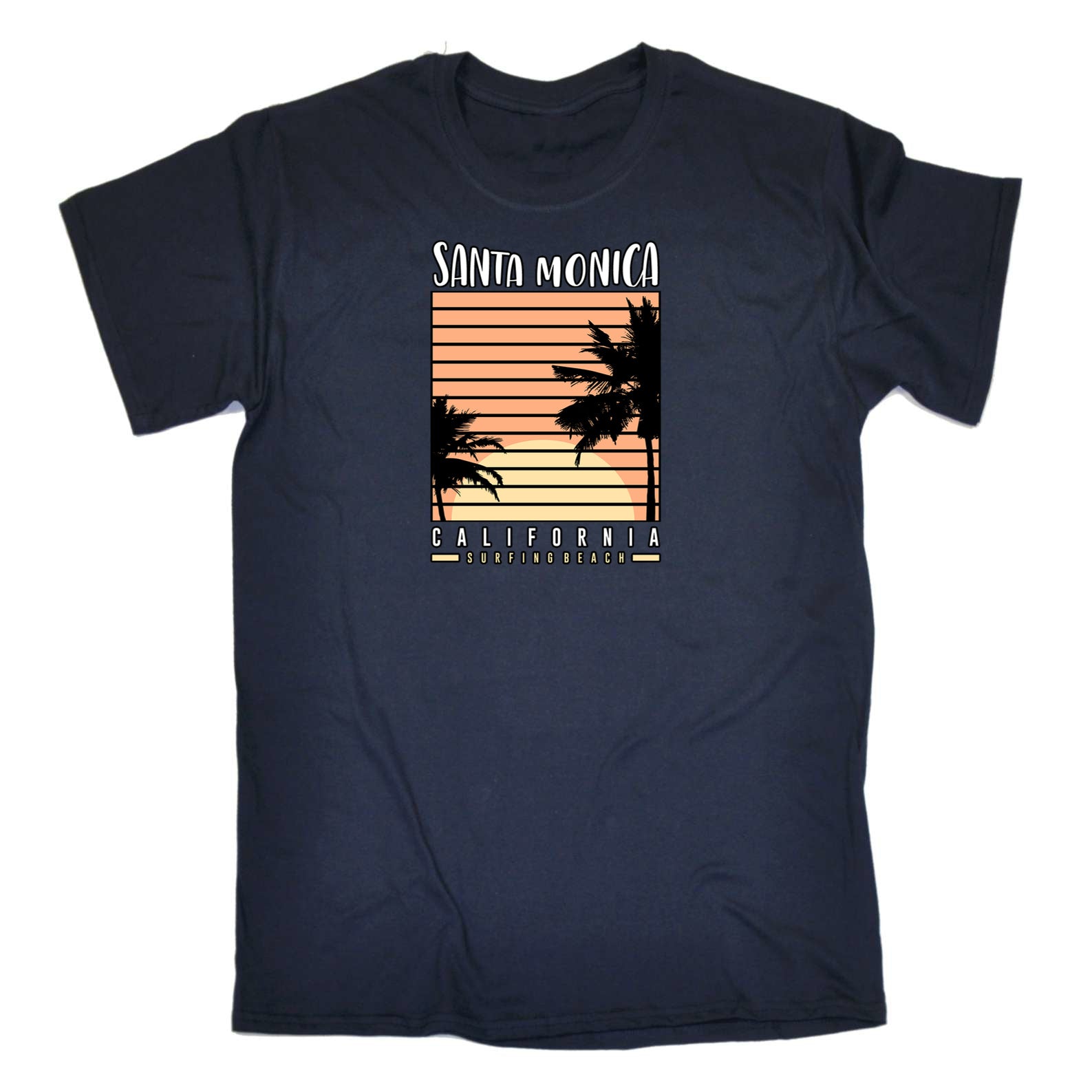 Santa Monica California Surfing Surf - Mens 123t Funny T-Shirt Tshirts
