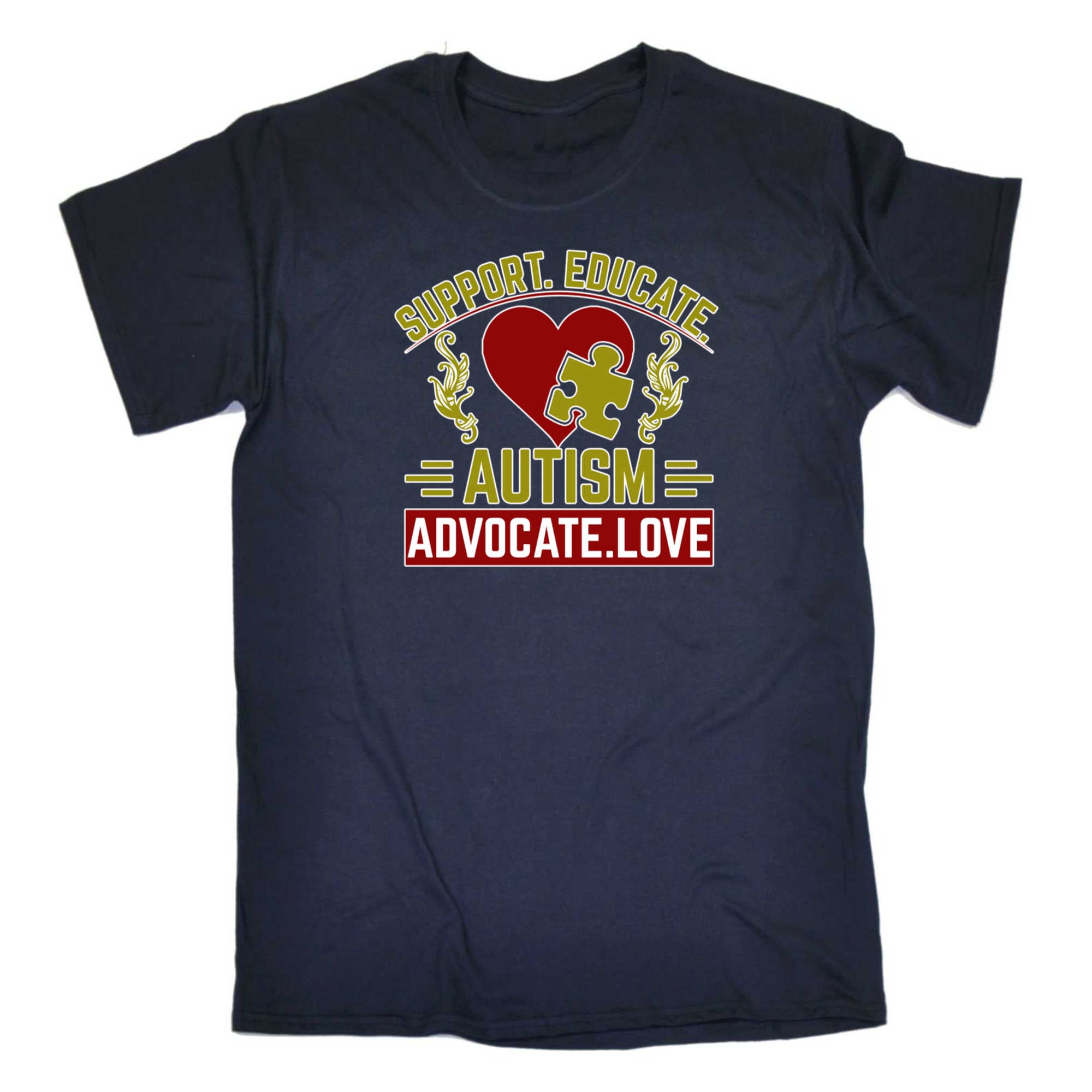 Support Educate Autism Advocate Love - Mens 123t Funny T-Shirt Tshirts