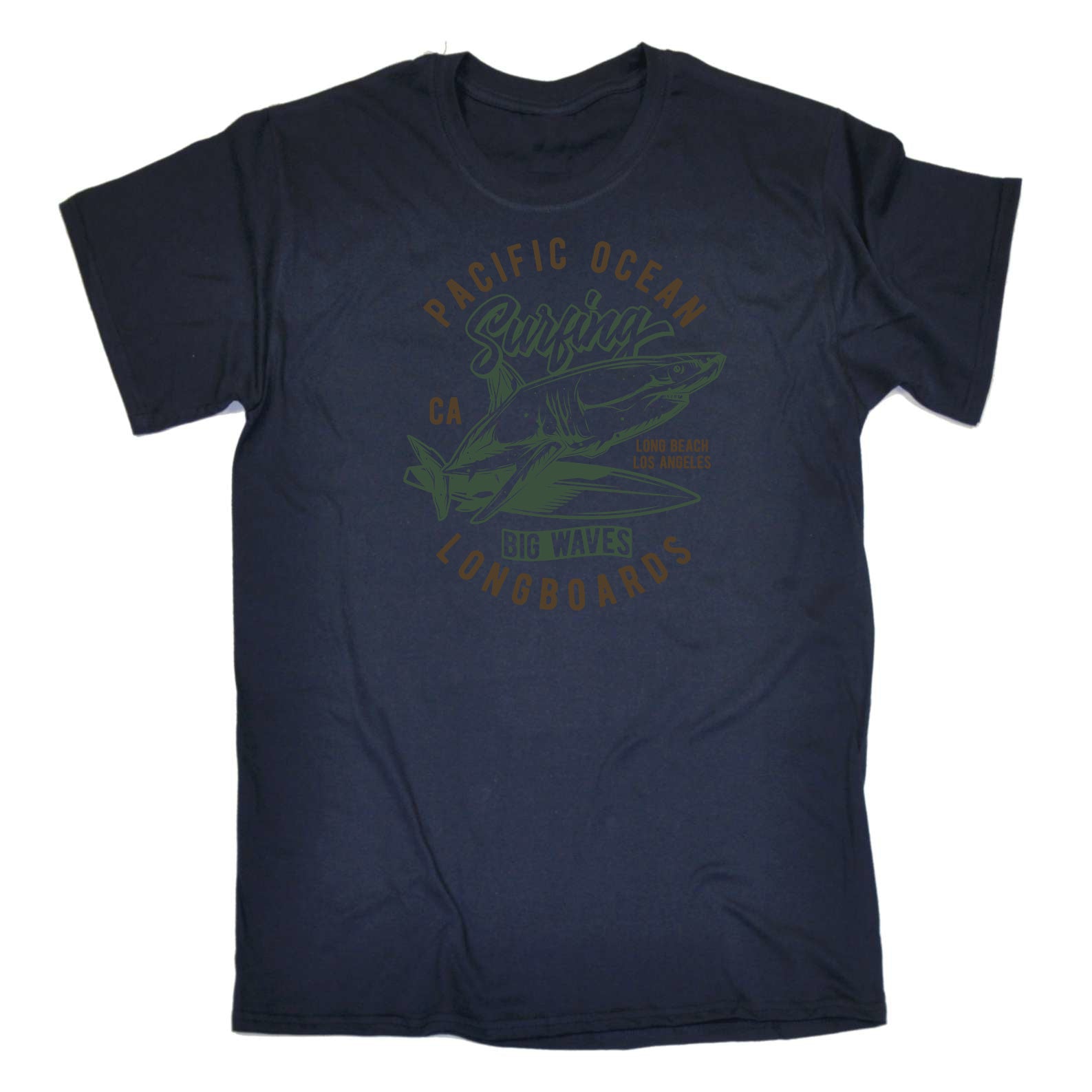 Pacific Ocean Ca Longboards Surfing - Mens Funny T-Shirt Tshirts