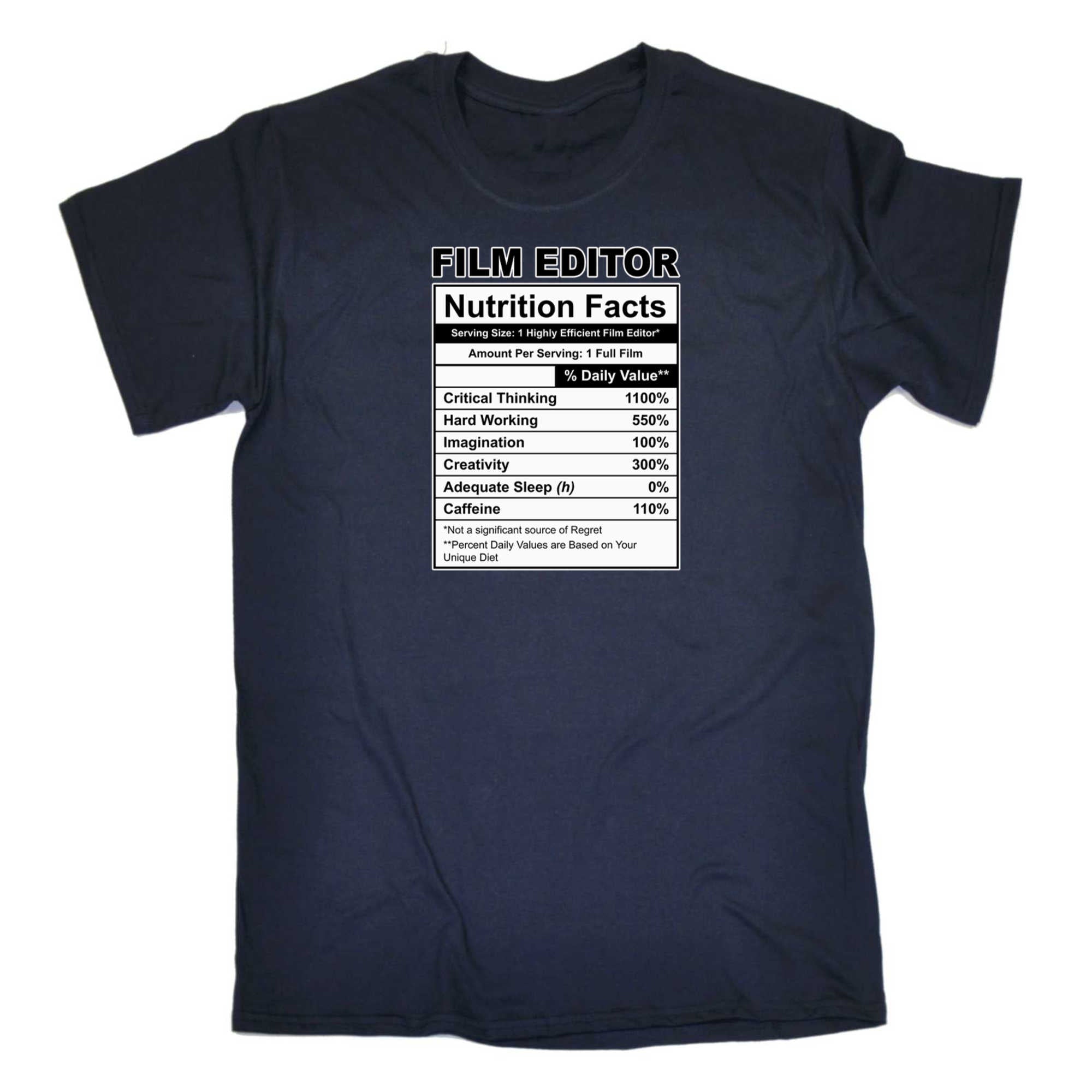 Film Editor Nutrition Facts - Mens 123t Funny T-Shirt Tshirts