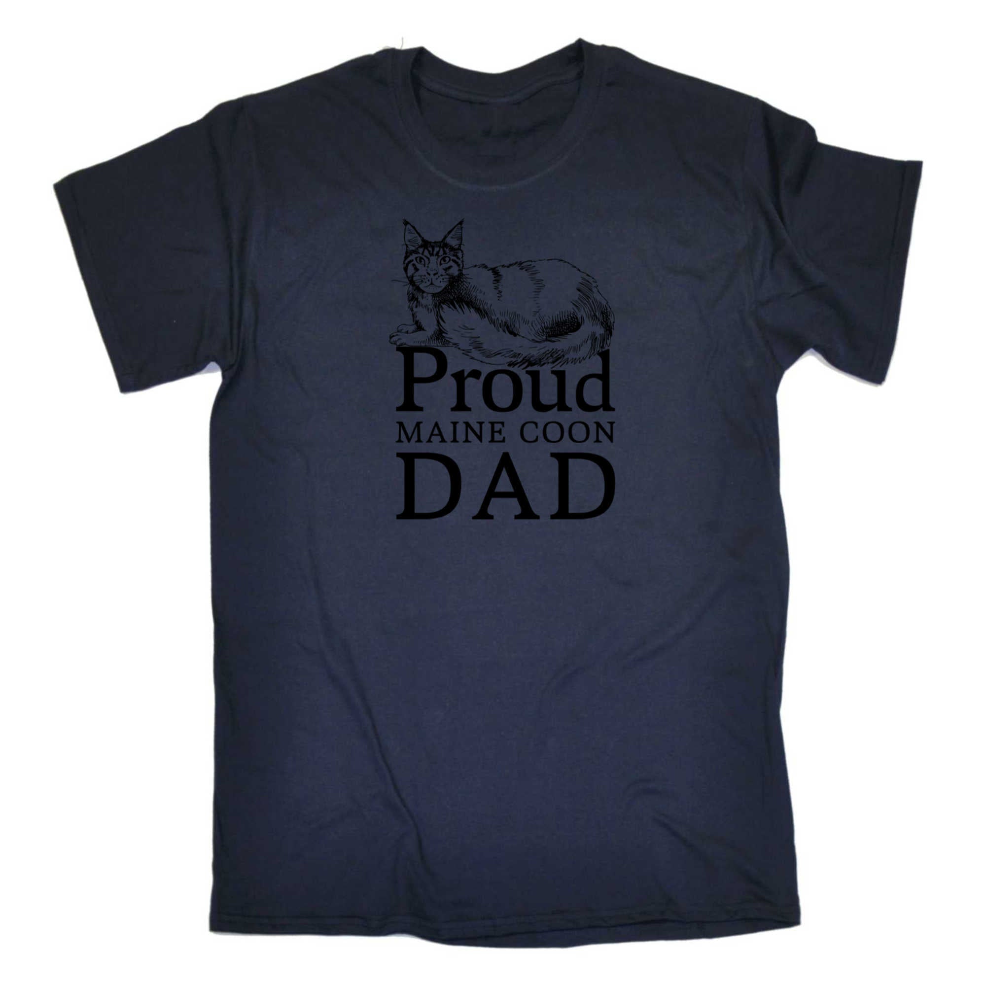 Proud Maine Coon Cat Dad Cats - Mens 123t Funny T-Shirt Tshirts