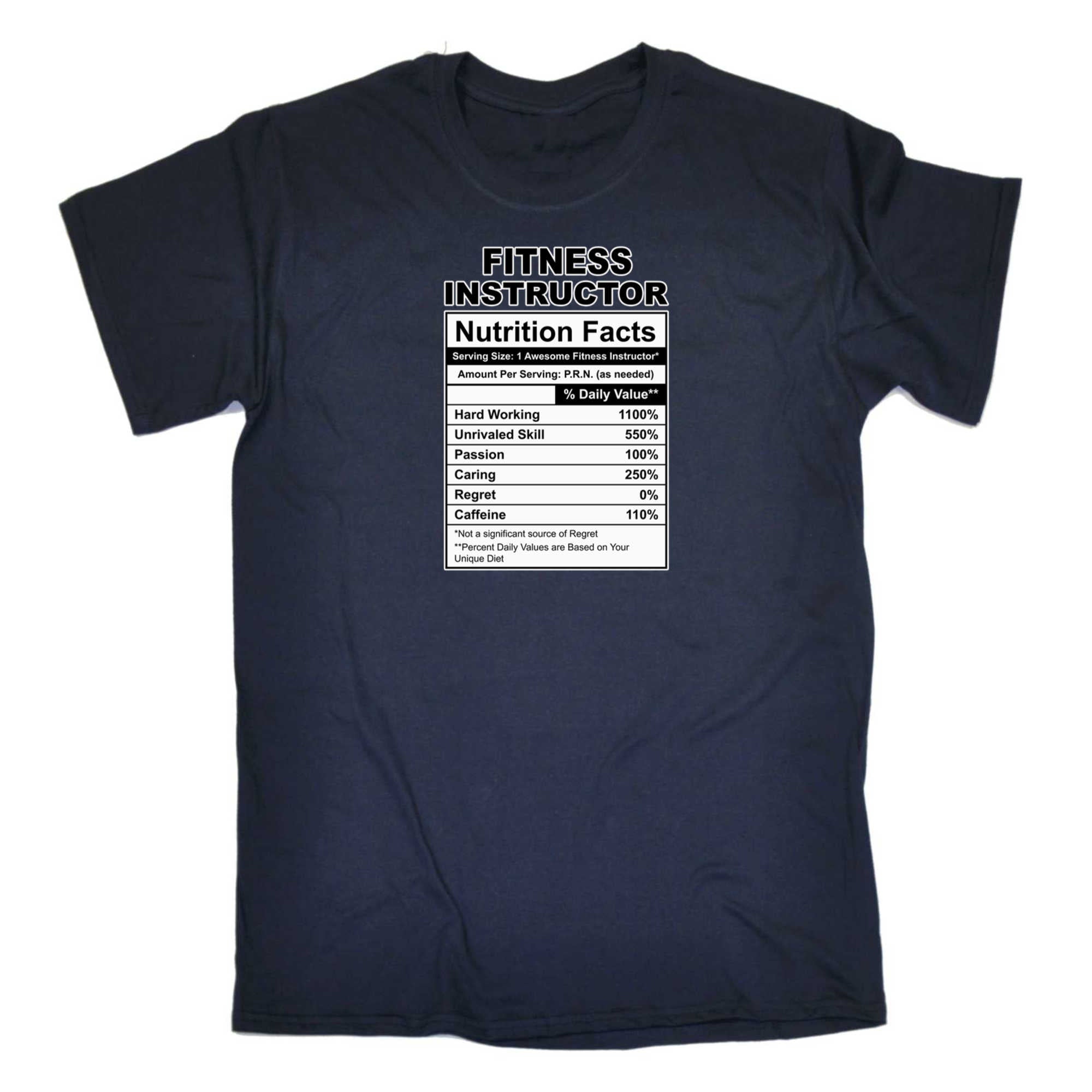 Fitness Instructor Nutrition Facts - Mens 123t Funny T-Shirt Tshirts