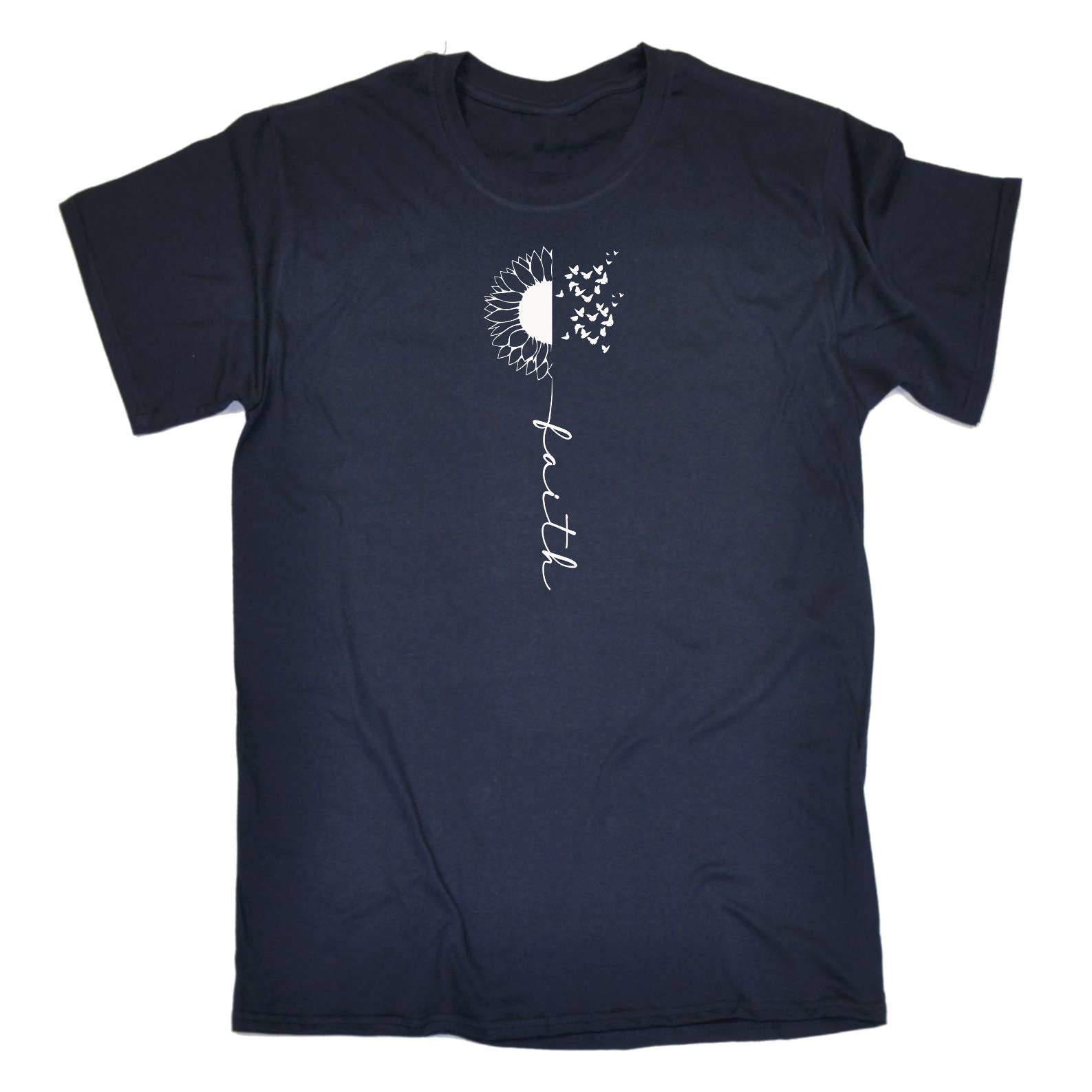 Faith Sunflower Jesus God Christian - Mens Funny T-Shirt Tshirts