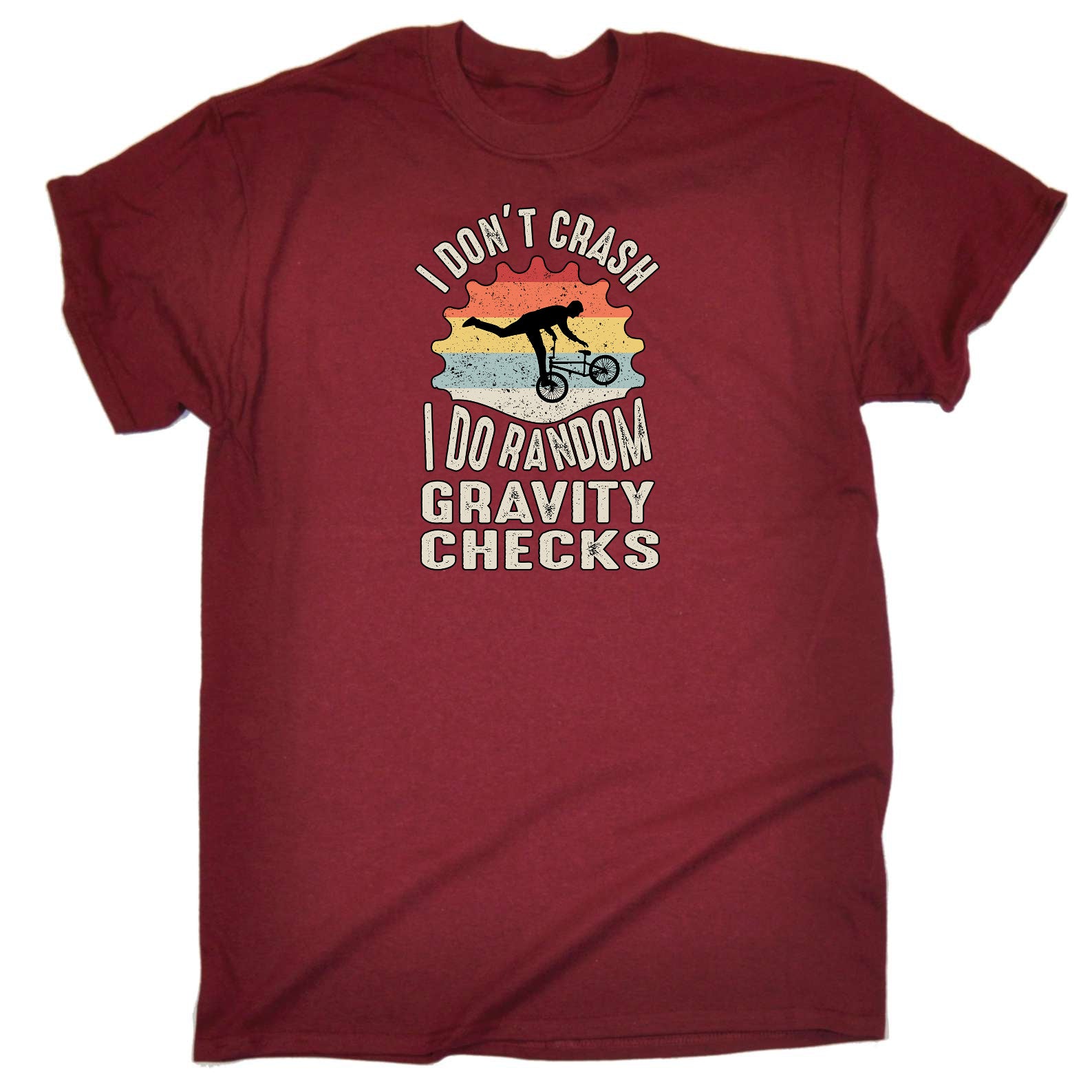 Dont Crash Random Gravity Checks Cycling Bicycle Bike - Mens Funny T-Shirt Tshirts