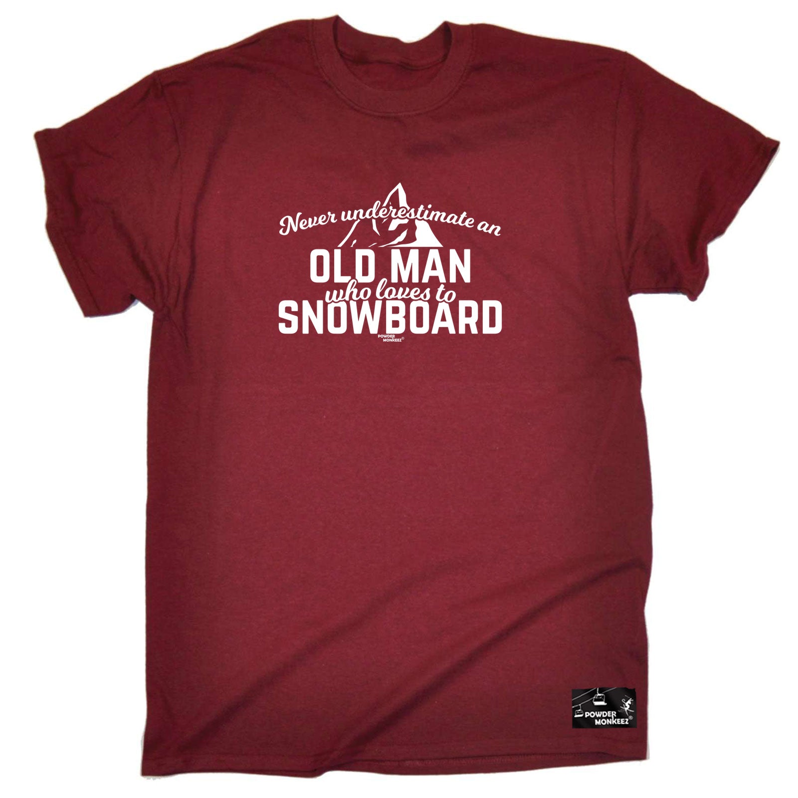 Pm Never Understimate Old Man Who Loves To Snowboard - Mens Funny T-Shirt Tshirts