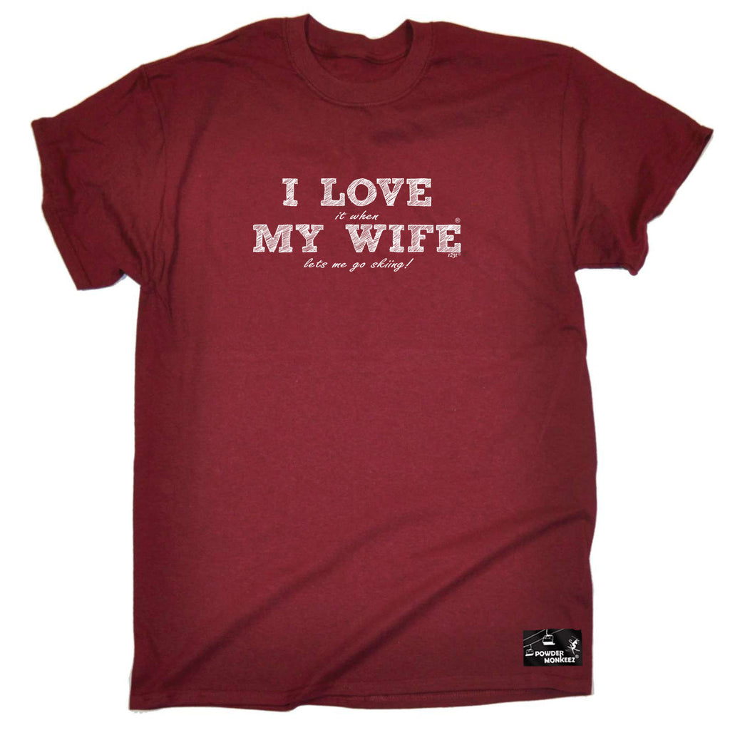 Pm  I Love It When My Wife Lets Me Go Skiing - Mens Funny T-Shirt Tshirts