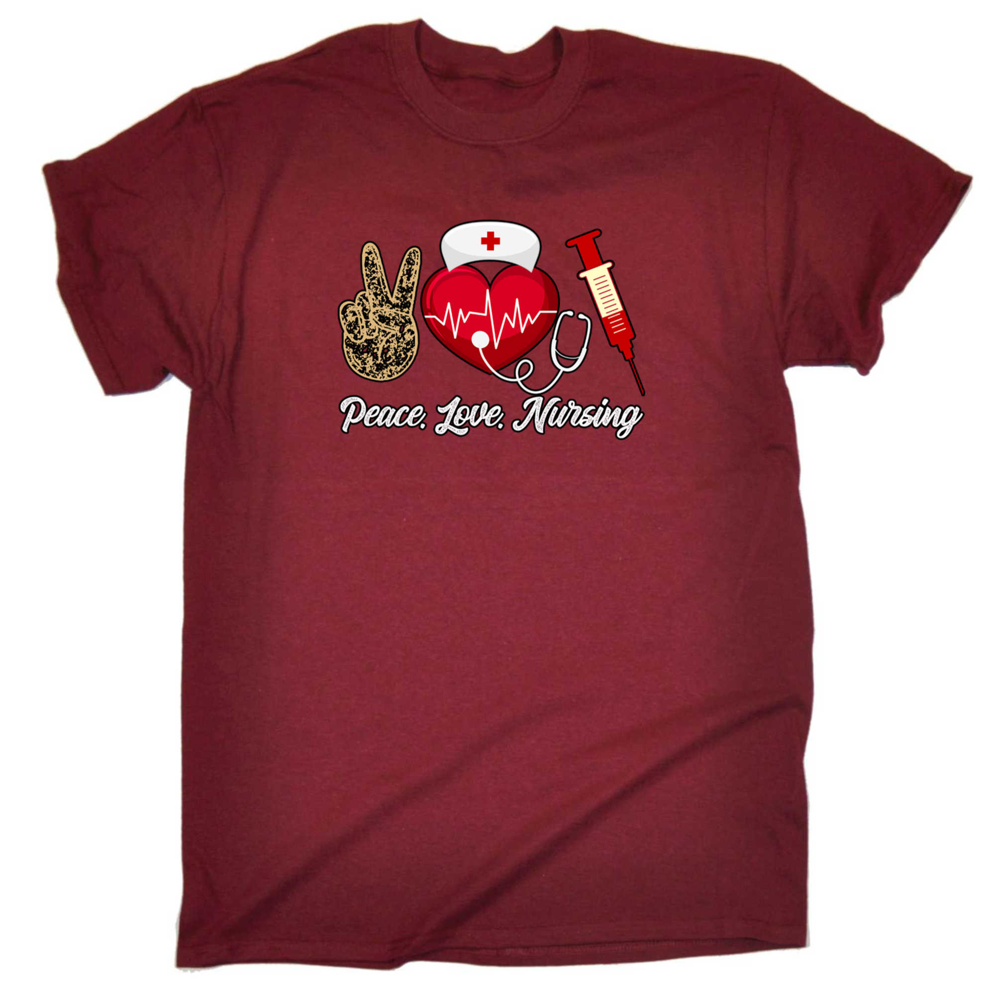 Peace Love Nursing Nurse Life - Mens 123t Funny T-Shirt Tshirts