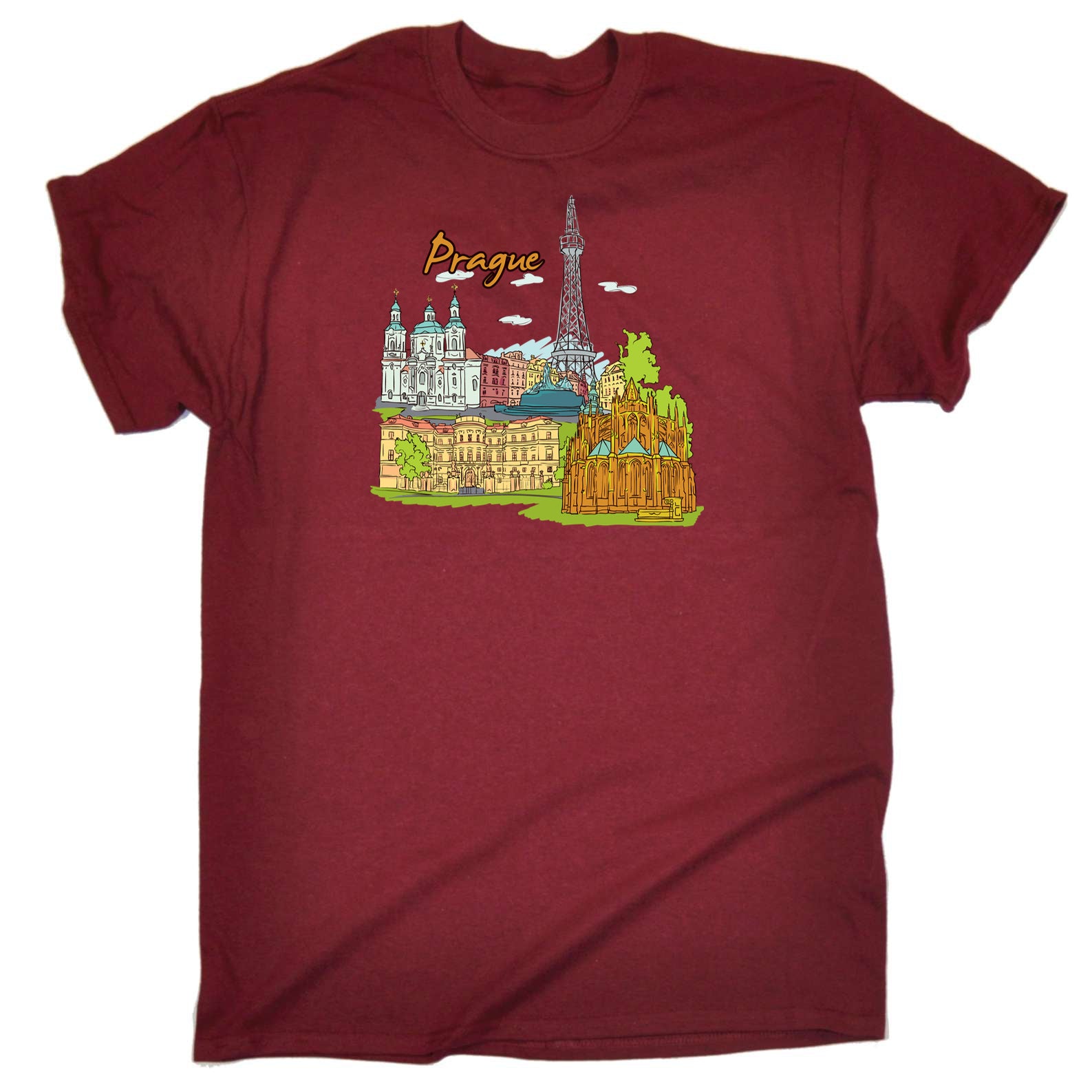 Prague Czech Republic Country Flag Destination - Mens 123t Funny T-Shirt Tshirts