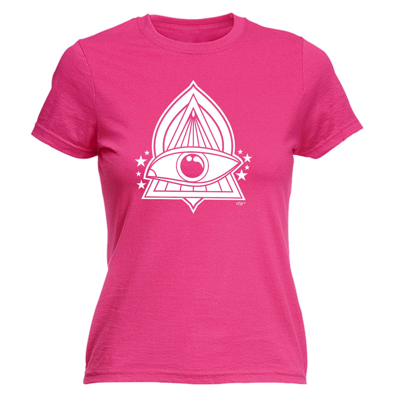 Festival Triangle Eye White - Funny Womens T-Shirt Tshirt