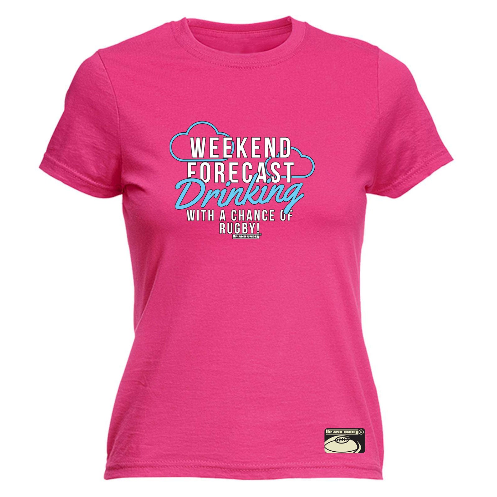 Uau Weekend Forecast Rugby - Funny Womens T-Shirt Tshirt