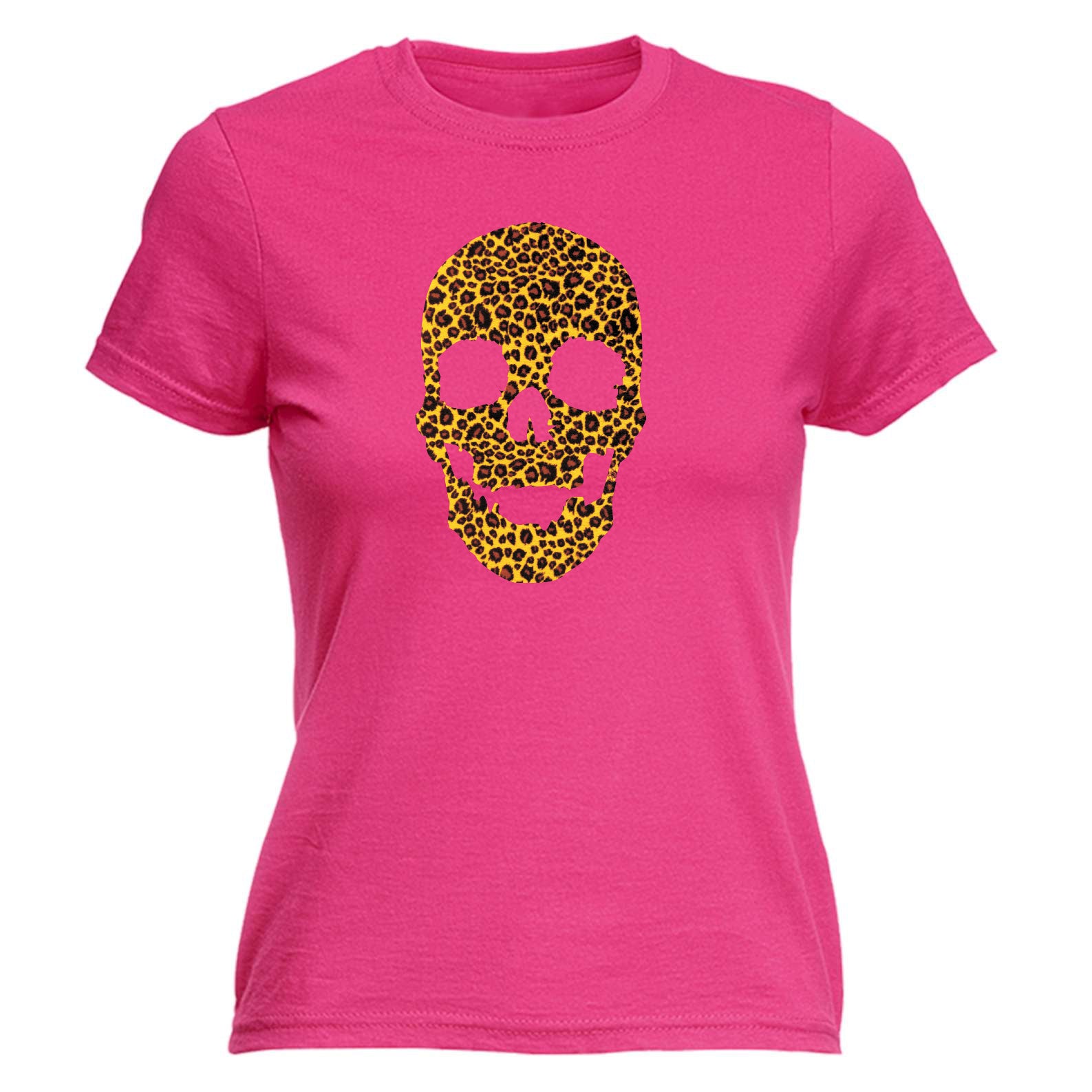 Leopard Skull - Funny Womens T-Shirt Tshirt