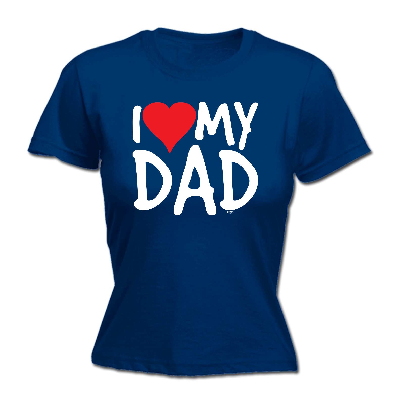 Love Dad Red Heart - Funny Womens T-Shirt Tshirt
