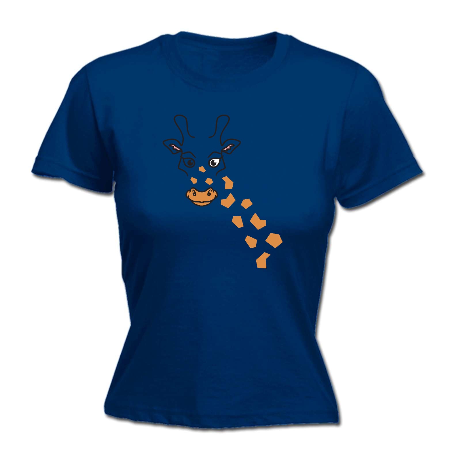 Giraffe Animal Face Ani Mates - Funny Womens T-Shirt Tshirt