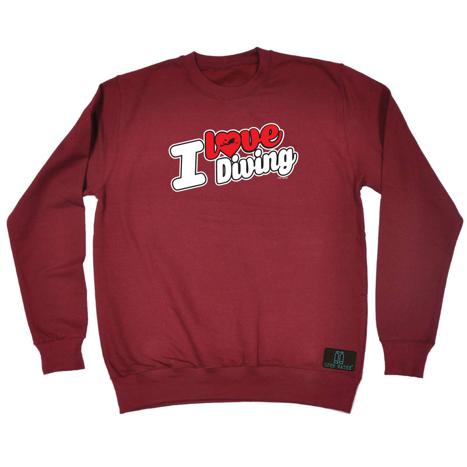 Ow I Love Diving Stencil - Funny Sweatshirt