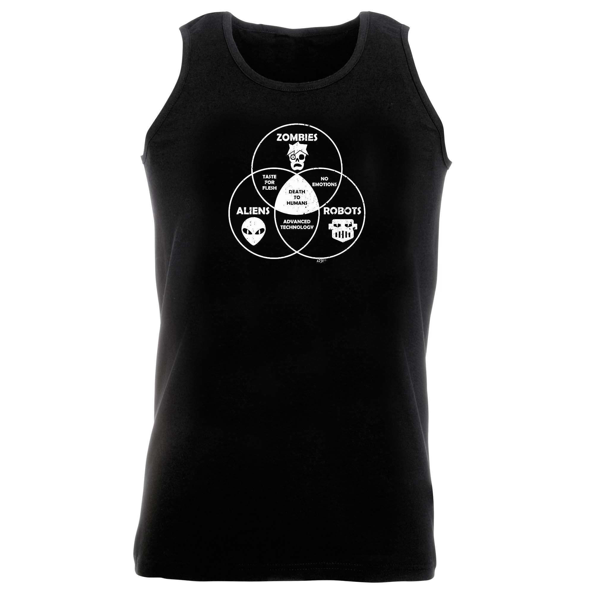 Zombies Aliens Robots - Funny Vest Singlet Unisex Tank Top
