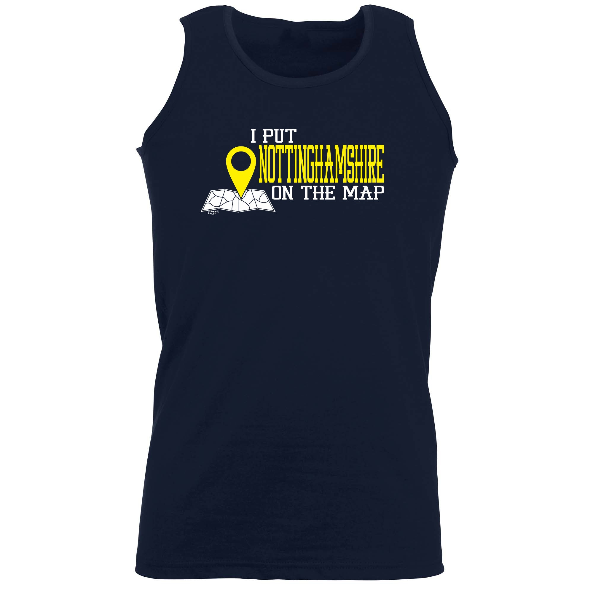 Put On The Map Nottinghamshire - Funny Vest Singlet Unisex Tank Top