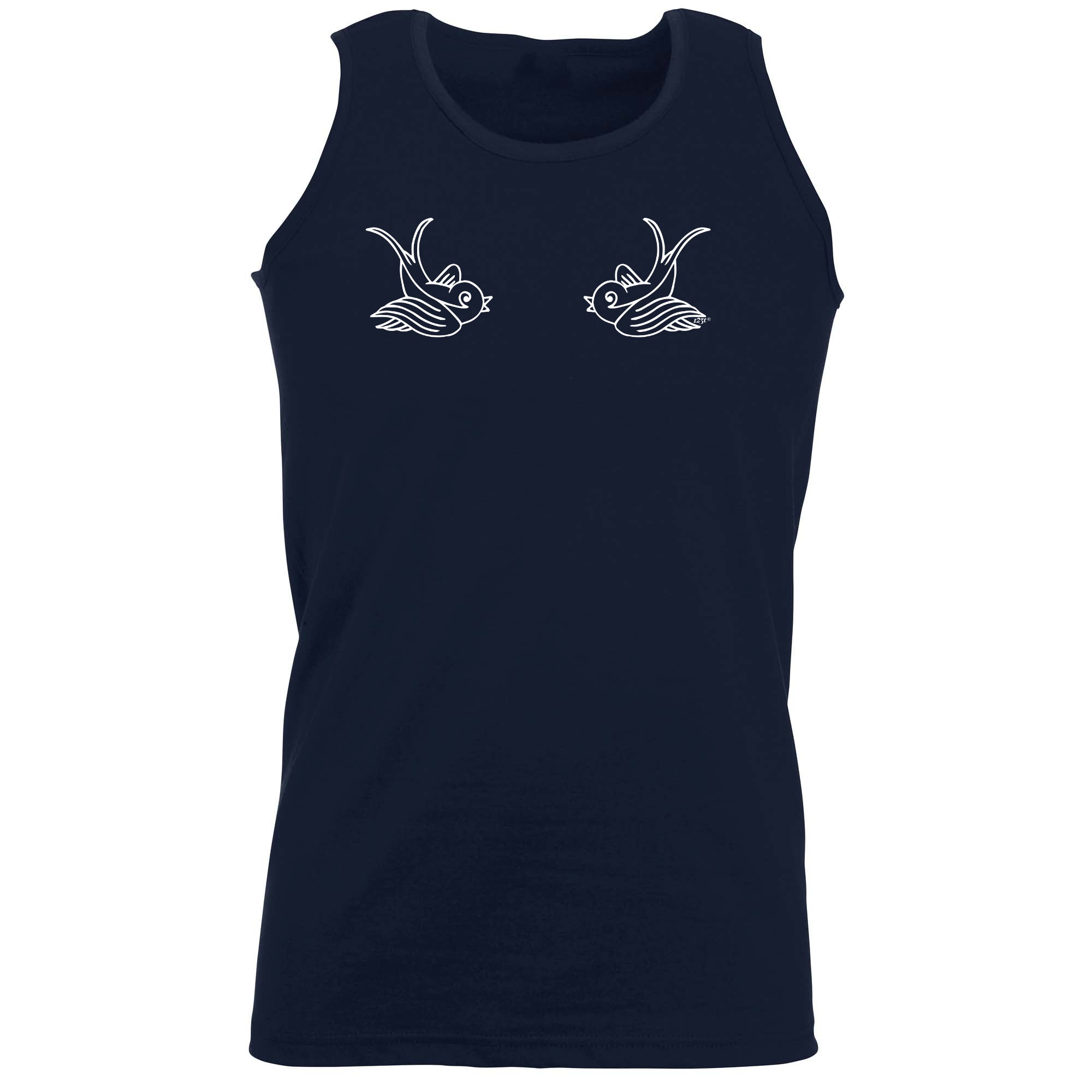 Bird Tattoo Swallows - Funny Vest Singlet Unisex Tank Top