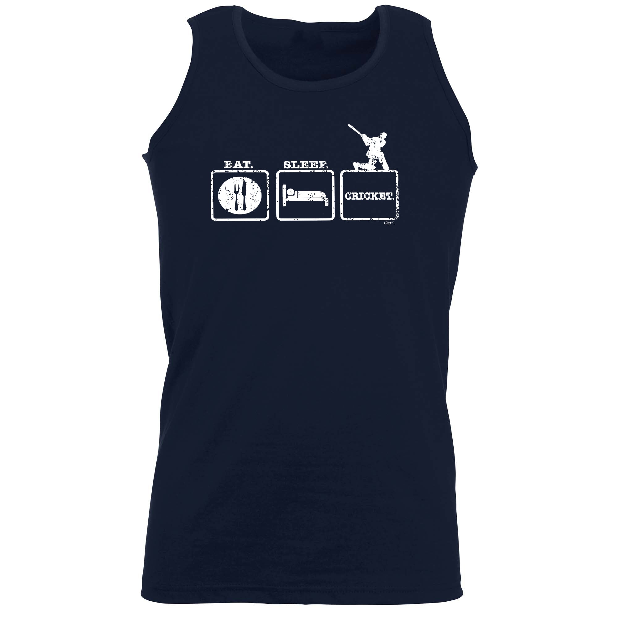 Eat Sleep Cricket - Funny Vest Singlet Unisex Tank Top