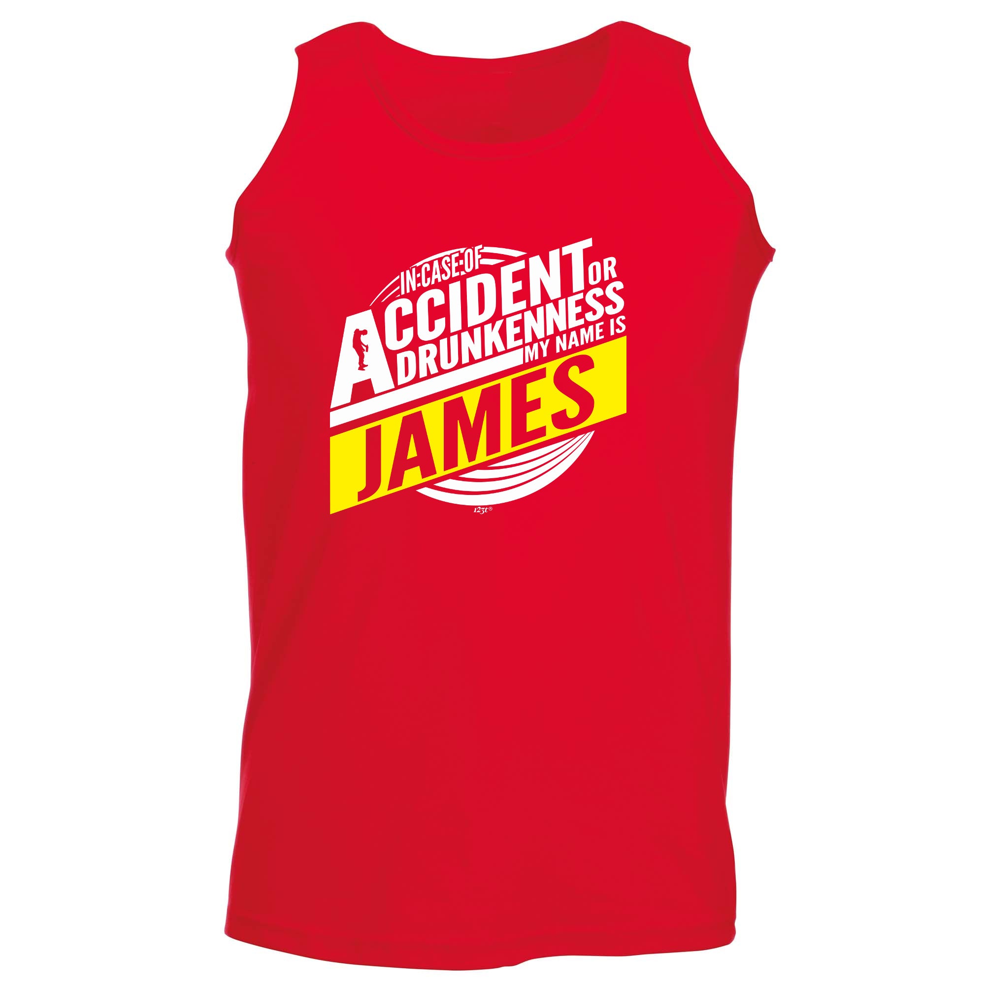 In Case Of Accident Or Drunkenness James - Funny Vest Singlet Unisex Tank Top