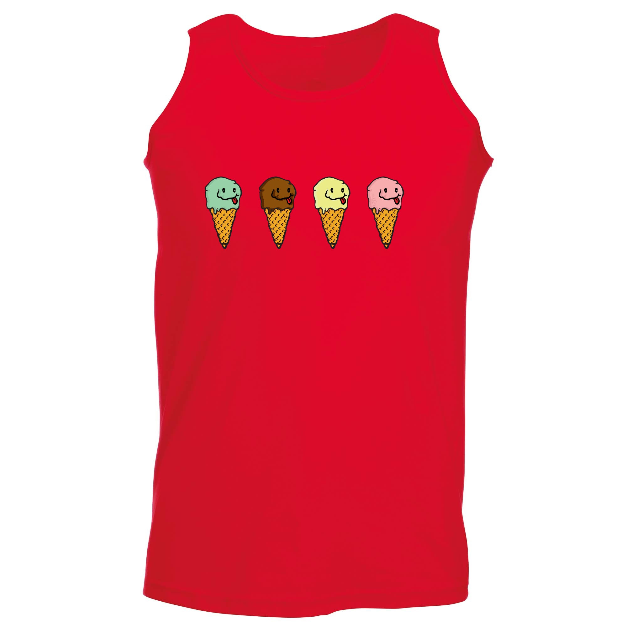 Ice Cream 4 Flavours - Funny Vest Singlet Unisex Tank Top