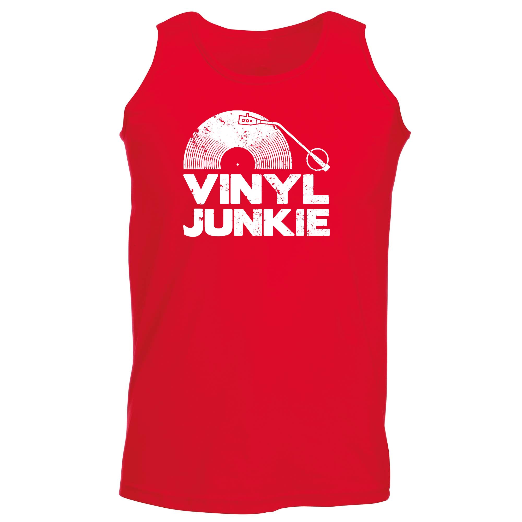 Vinyl Junkie Dj Record White Music - Funny Vest Singlet Unisex Tank Top
