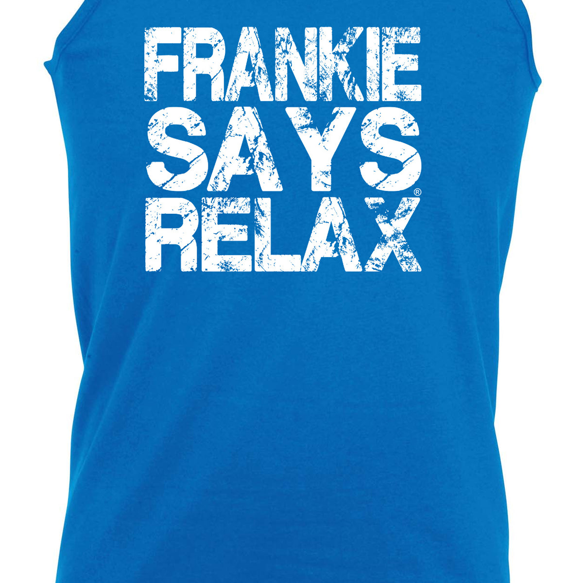 Frankie Says Relax Distress White - Funny Vest Singlet Unisex Tank Top