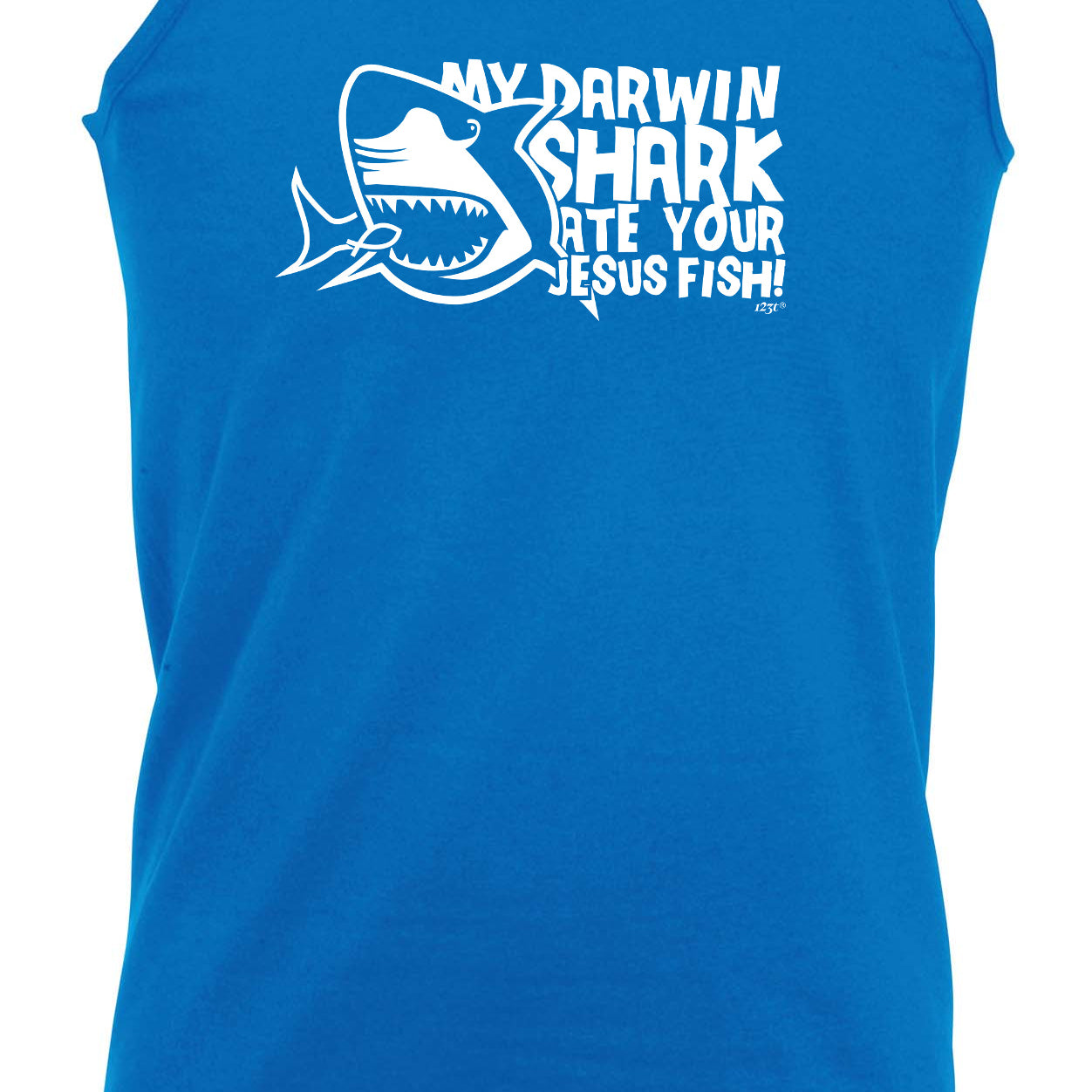 My Darwin Shark Ate Your Jesus Fish - Funny Vest Singlet Unisex Tank Top