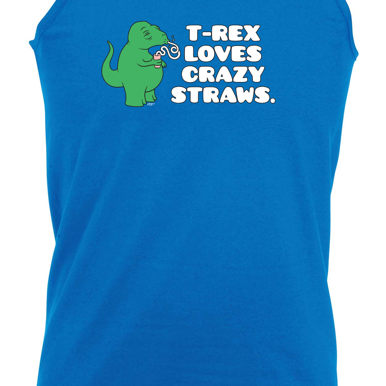Trex Loves Crazy Straws Dinosaur - Funny Vest Singlet Unisex Tank Top