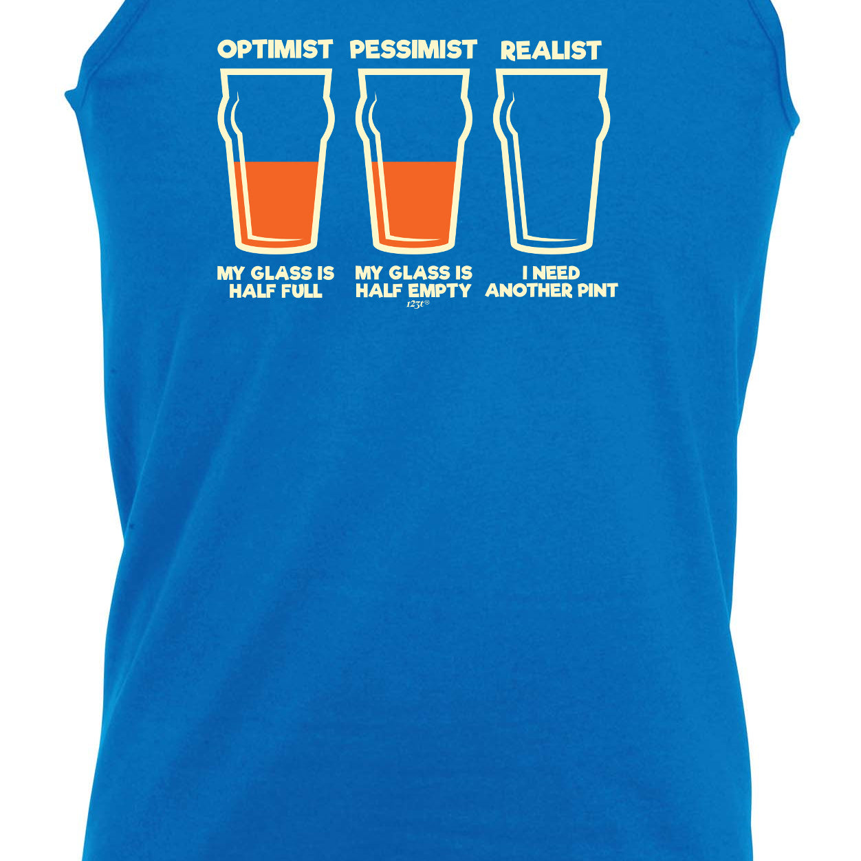 Optimist Pessimist Realist Beer - Funny Vest Singlet Unisex Tank Top