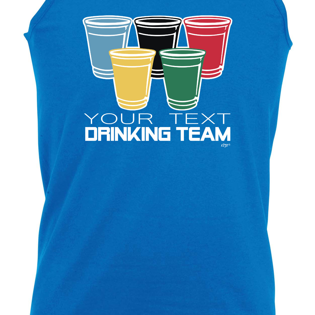 Your Text Drinking Team Glasses Personalised - Funny Vest Singlet Unisex Tank Top